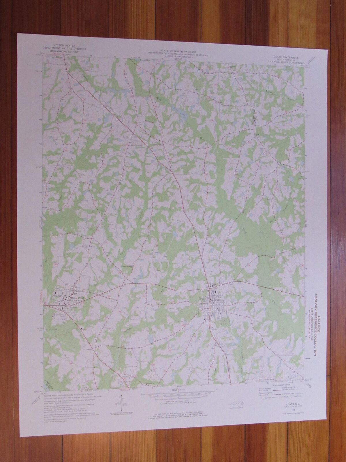 Coats North Carolina 1975 Original Vintage USGS Topo Map (1975) Map