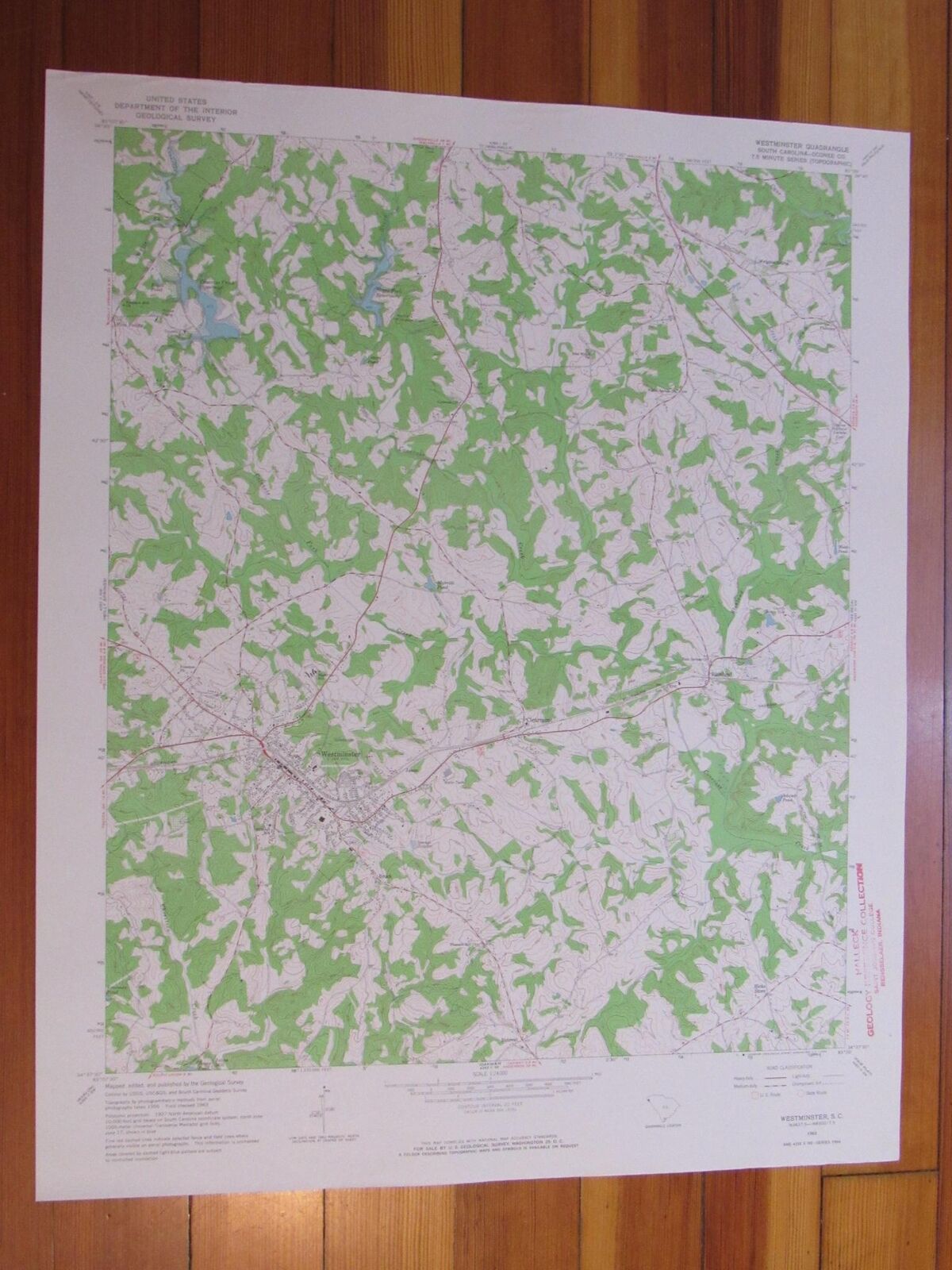 Westminster South Carolina 1964 Original Vintage USGS Topo Map (1964