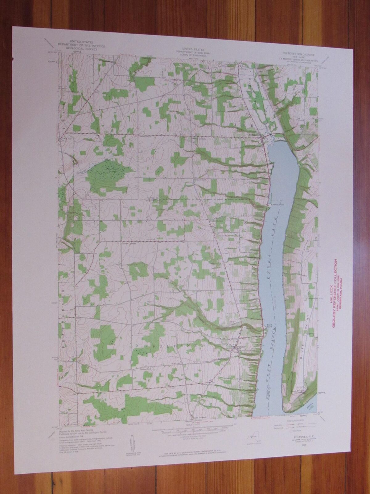 Pulteney New York 1960 Original Vintage USGS Topo Map (1960) Map RareMapsandBooks