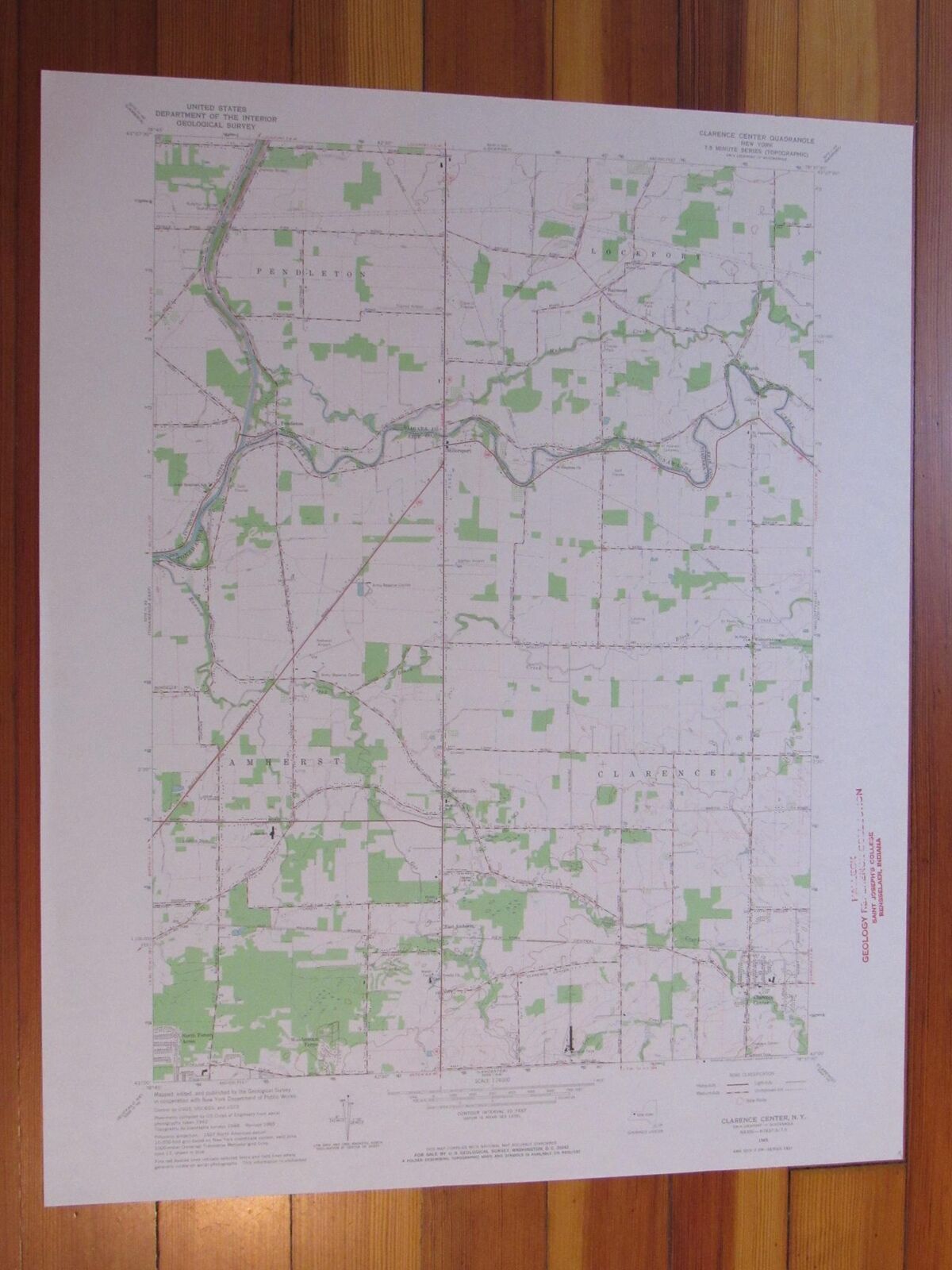 Clarence Center New York 1967 Original Vintage USGS Topo Map (1967