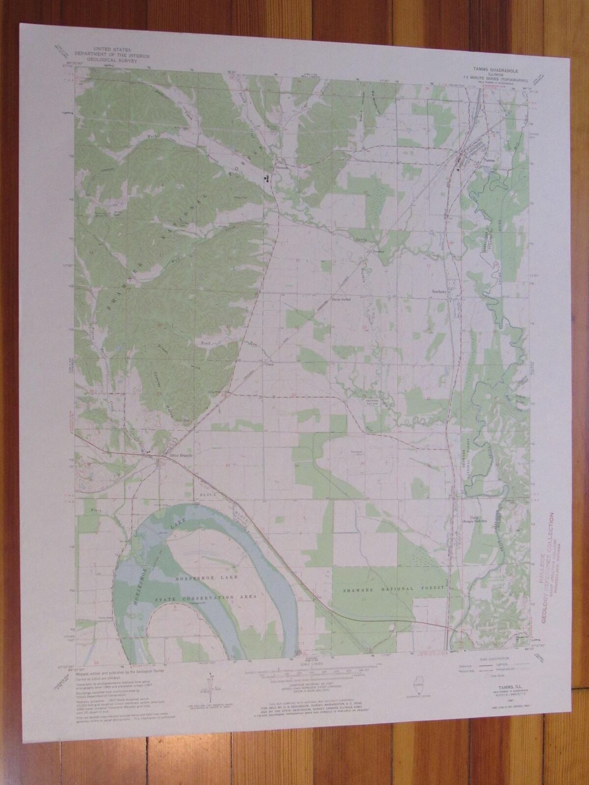 Tamms Illinois 1968 Original Vintage USGS Topo Map (1968) Map
