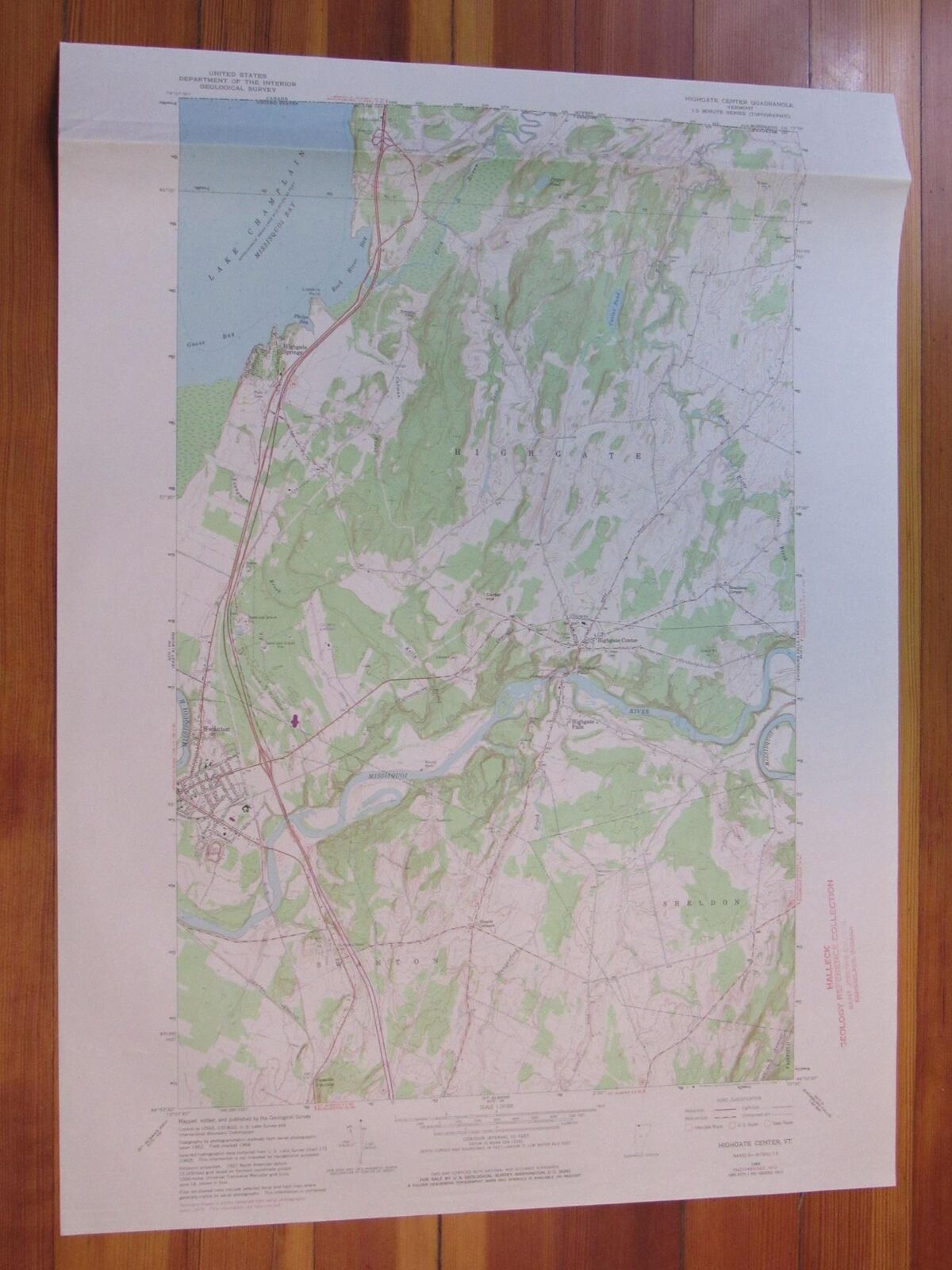 Highgate Center Vermont 1973 Original Vintage USGS Topo Map (1973) Map