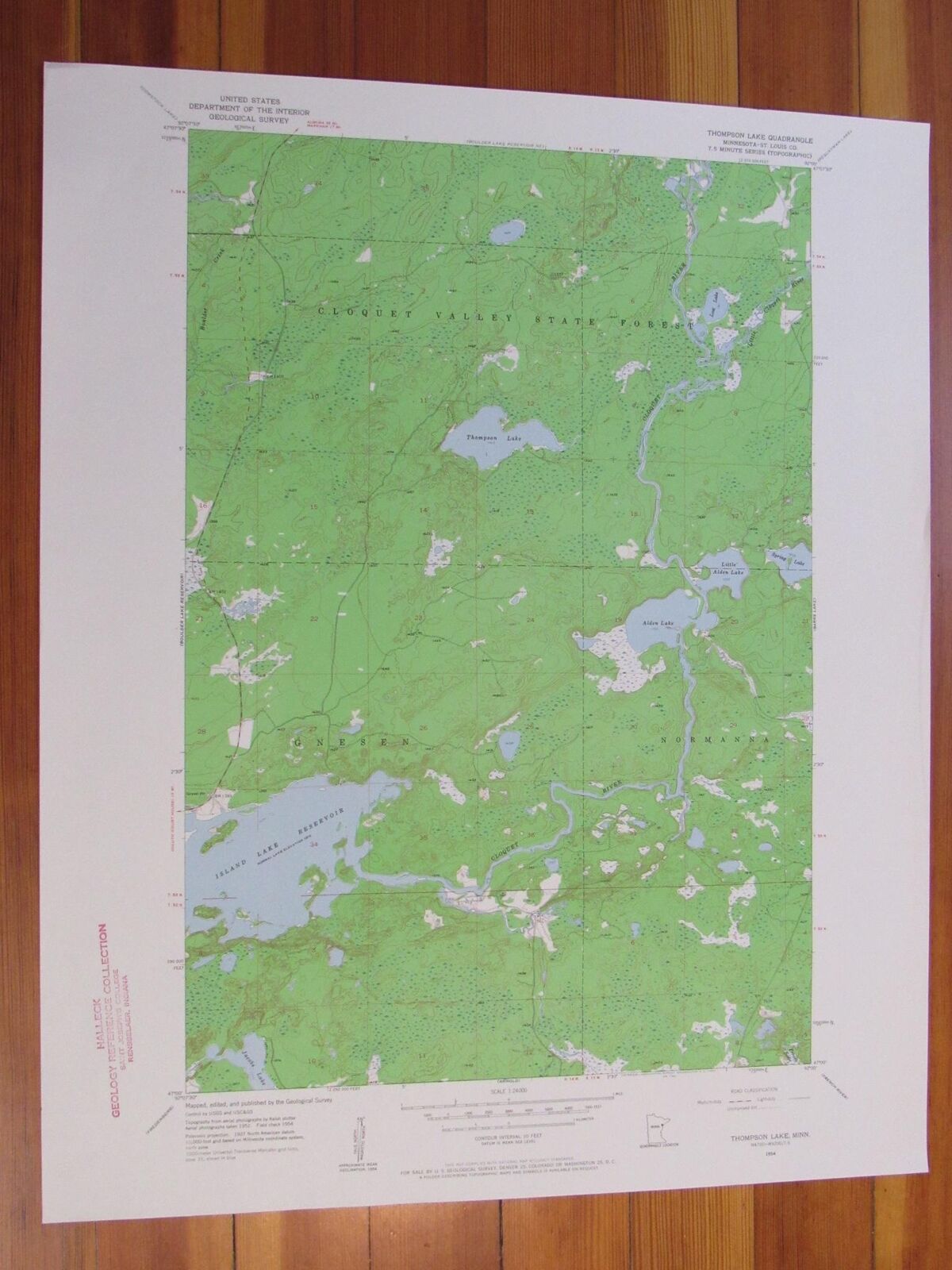 Thompson Lake Minnesota 1960 Original Vintage USGS Topo Map (1960) Map