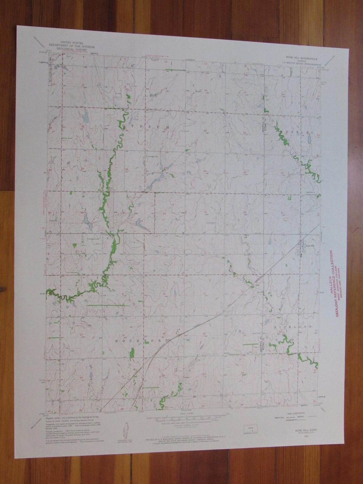 Rose Hill Kansas 1961 Original Vintage USGS Topo Map (1961) Map
