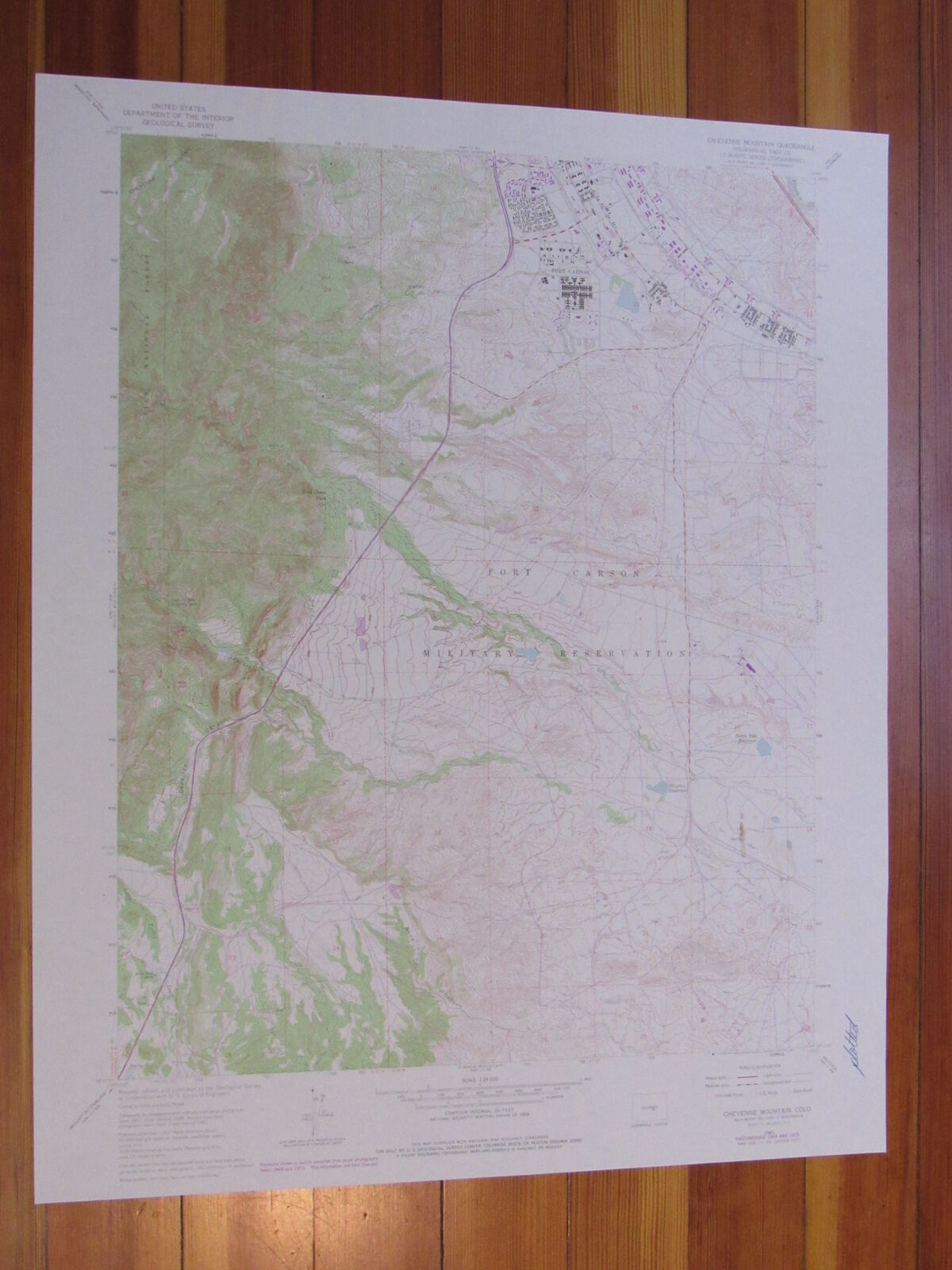 Cheyenne Mountain Colorado 1977 Original Vintage USGS Topo Map: (1977 ...