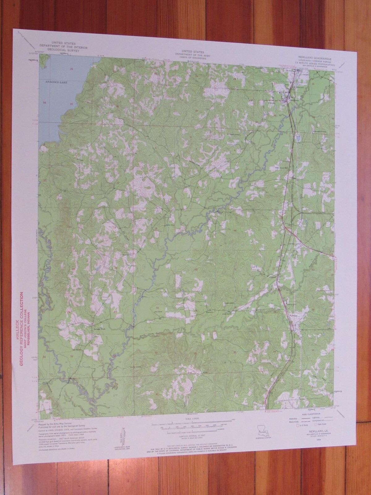Newllano Louisiana 1958 Original Vintage USGS Topo Map (1958) Map