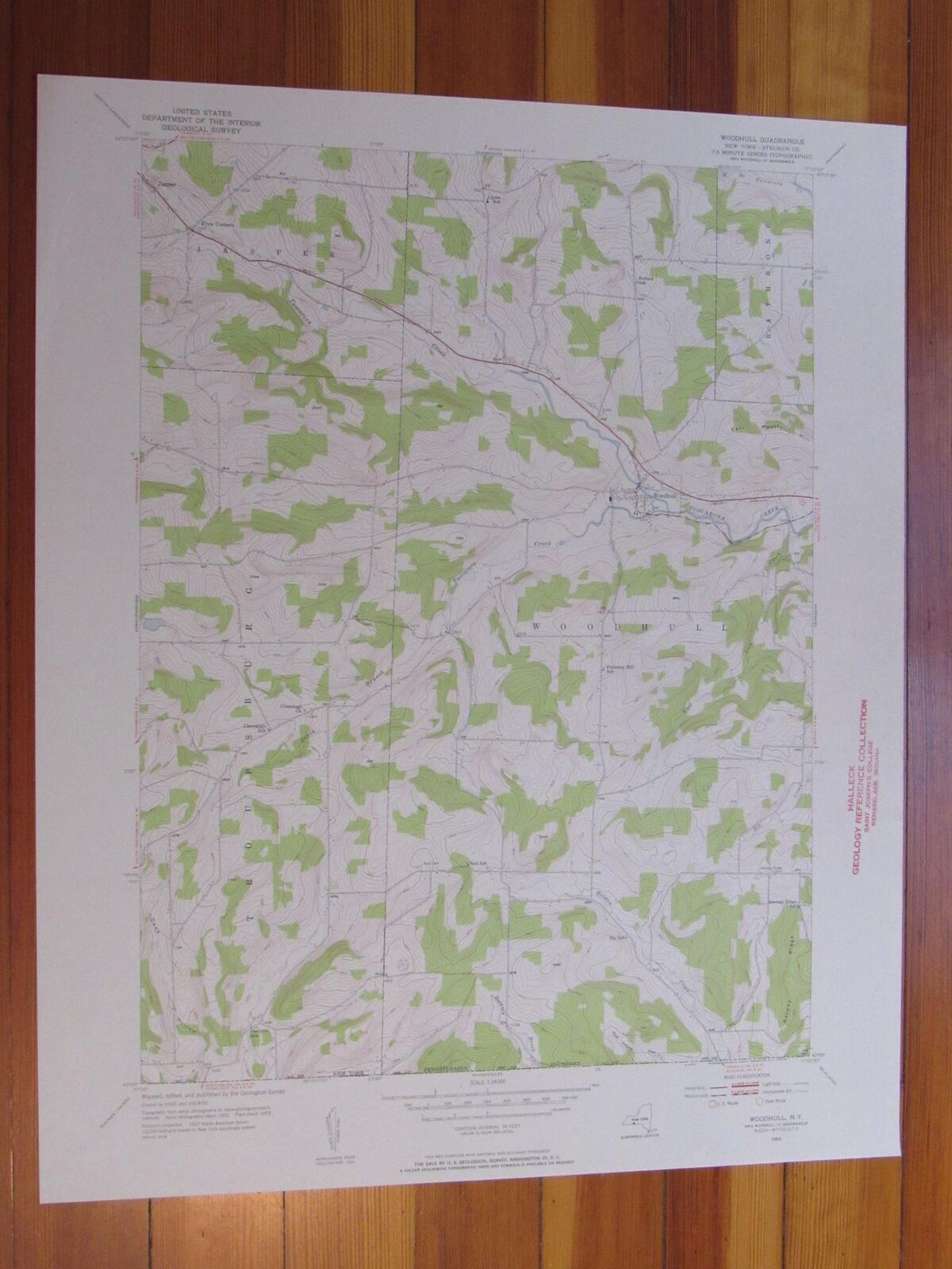 Woodhull New York 1954 Original Vintage USGS Topo Map (1954) Map