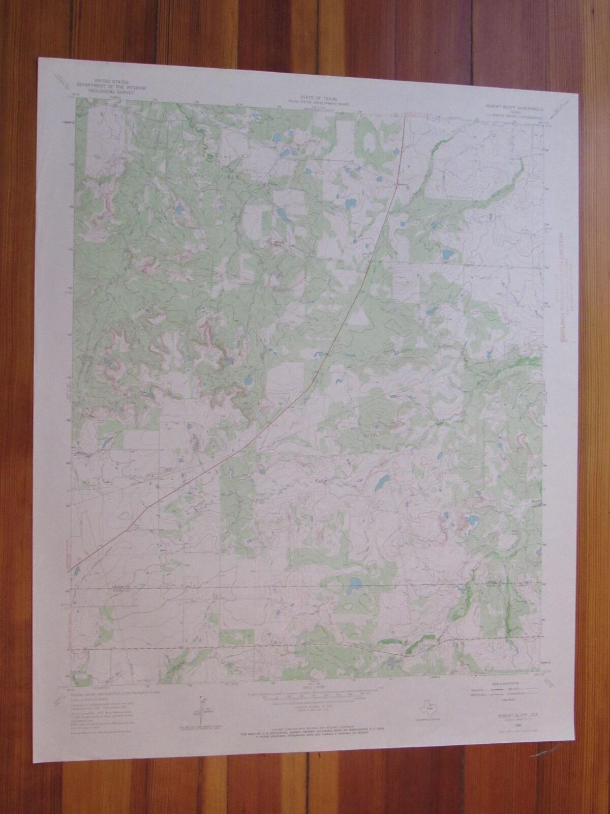 Bobcat Bluff Texas 1967 Original Vintage USGS Topo Map (1967) Map