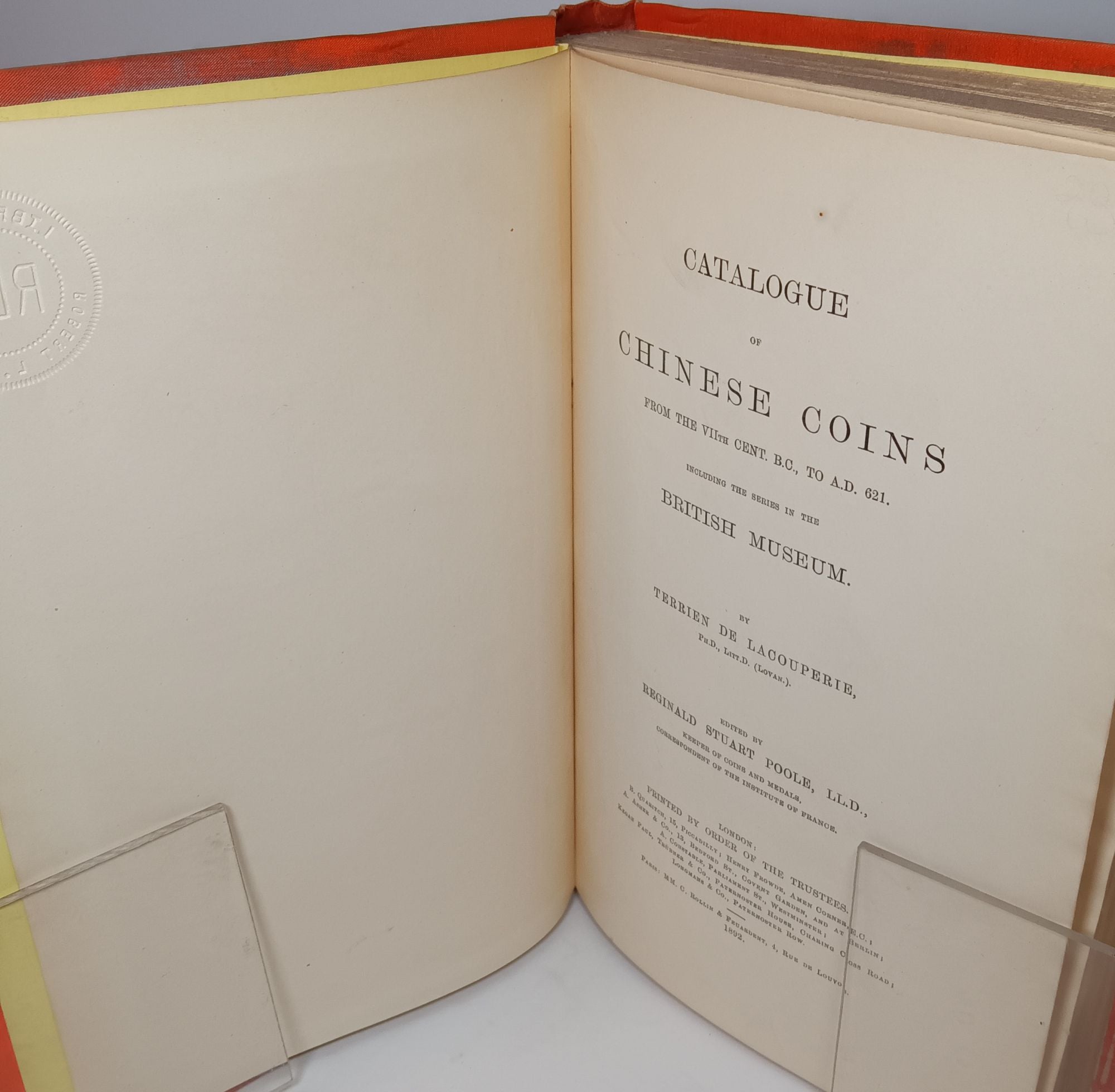 Catalogue of Chinese Coins From the VIIth Century B.C. to A.D. 621