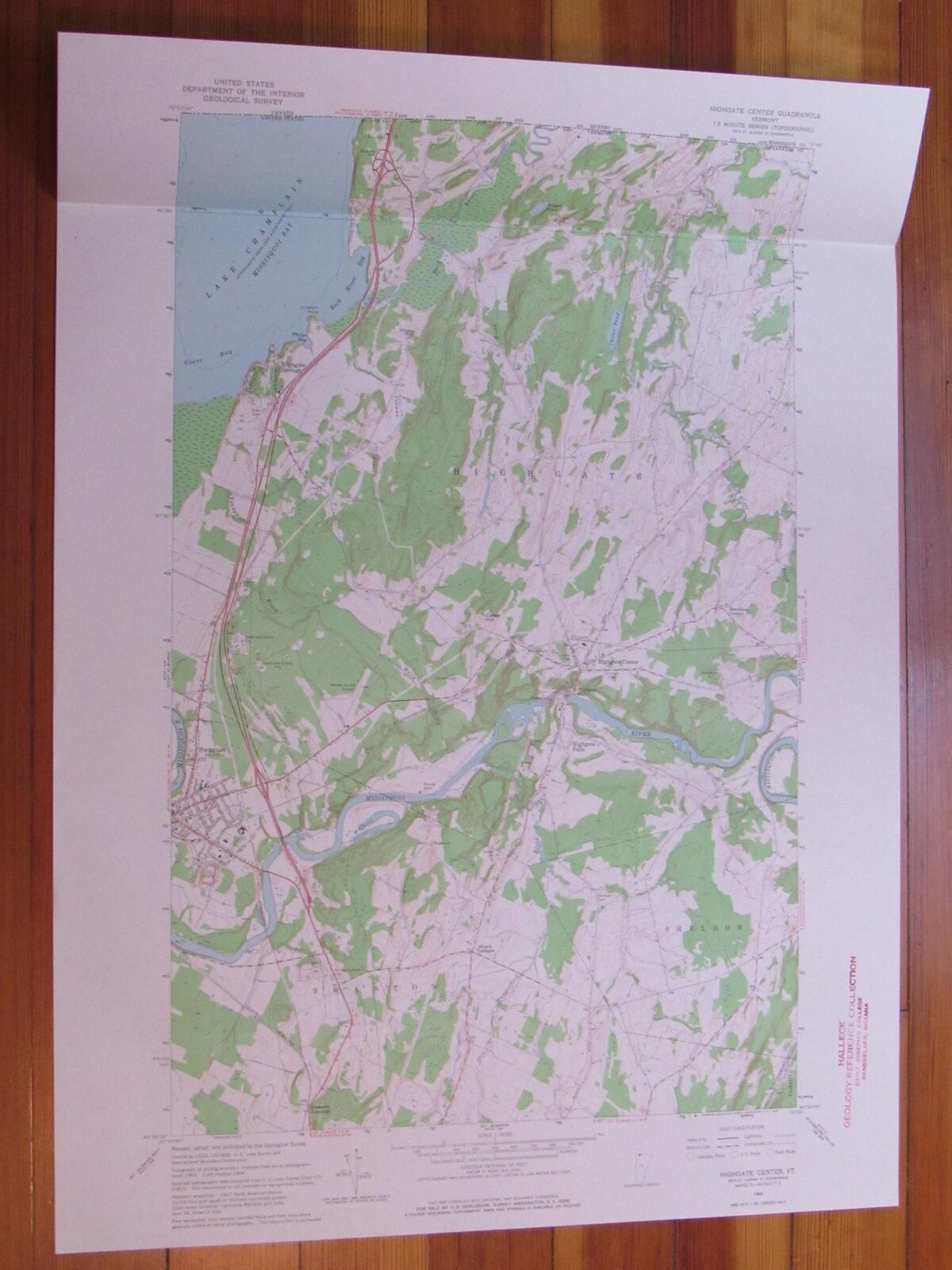 Highgate Center Vermont 1965 Original Vintage USGS Topo Map (1965) Map