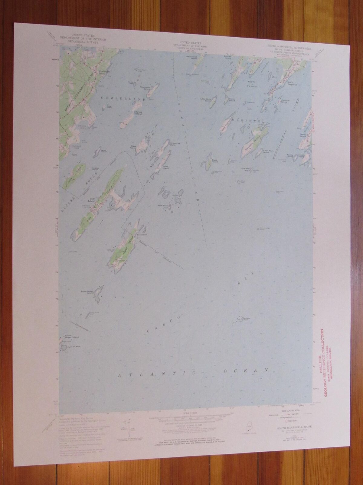 South Harpswell Maine 1971 Original Vintage USGS Topo Map (1971) Map