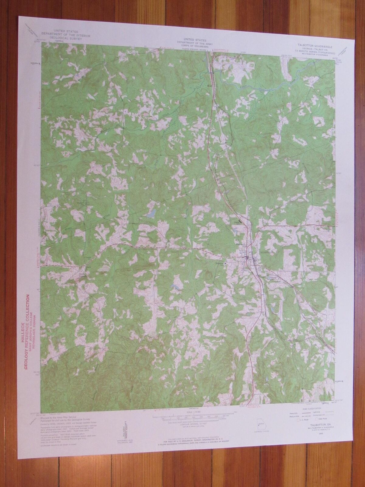 Talbotton 1959 Original Vintage USGS Topo Map (1959) Carte