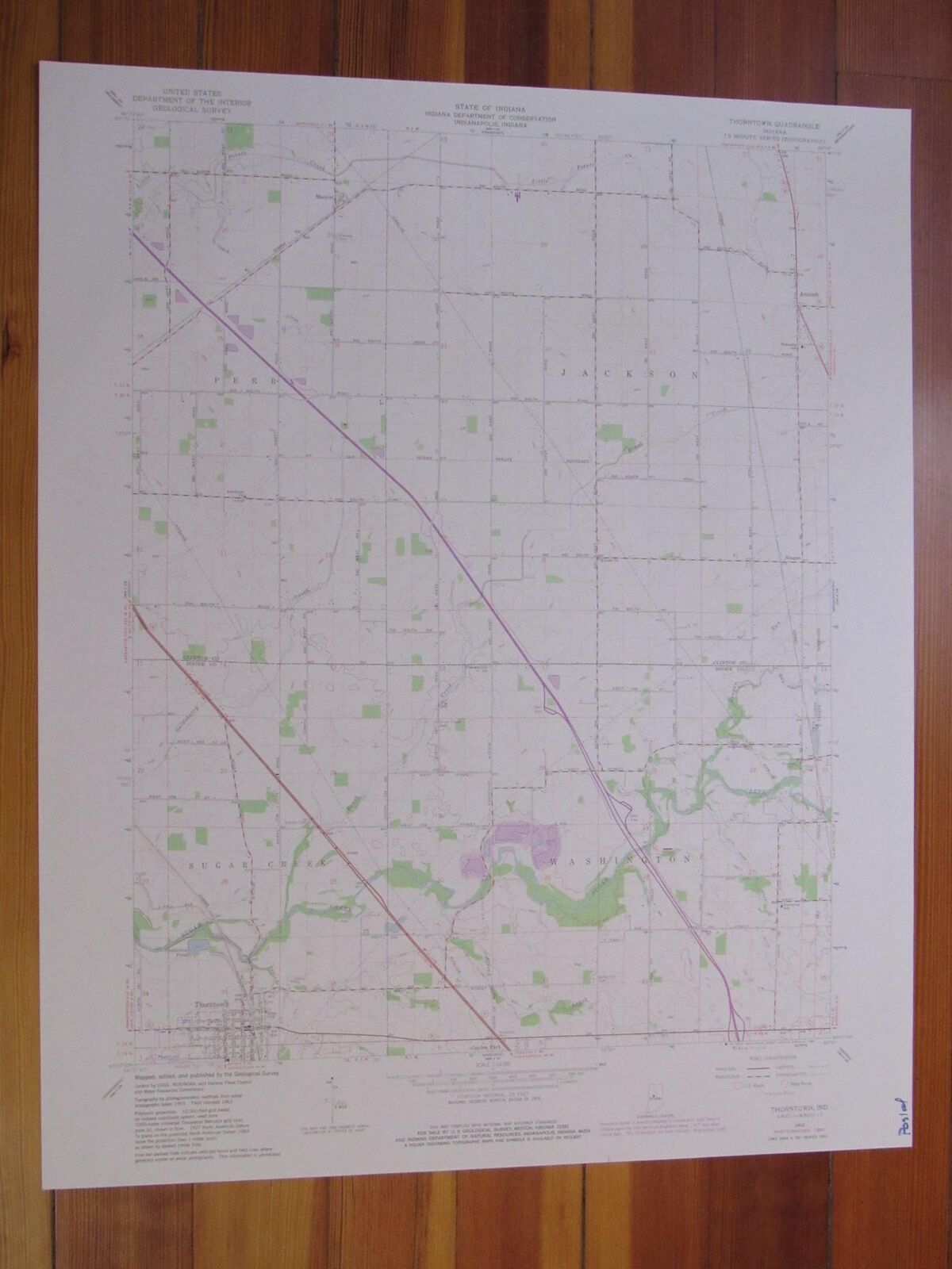 Thorntown Indiana 1980 Original Vintage USGS Topo Map (1980) Map RareMapsandBooks