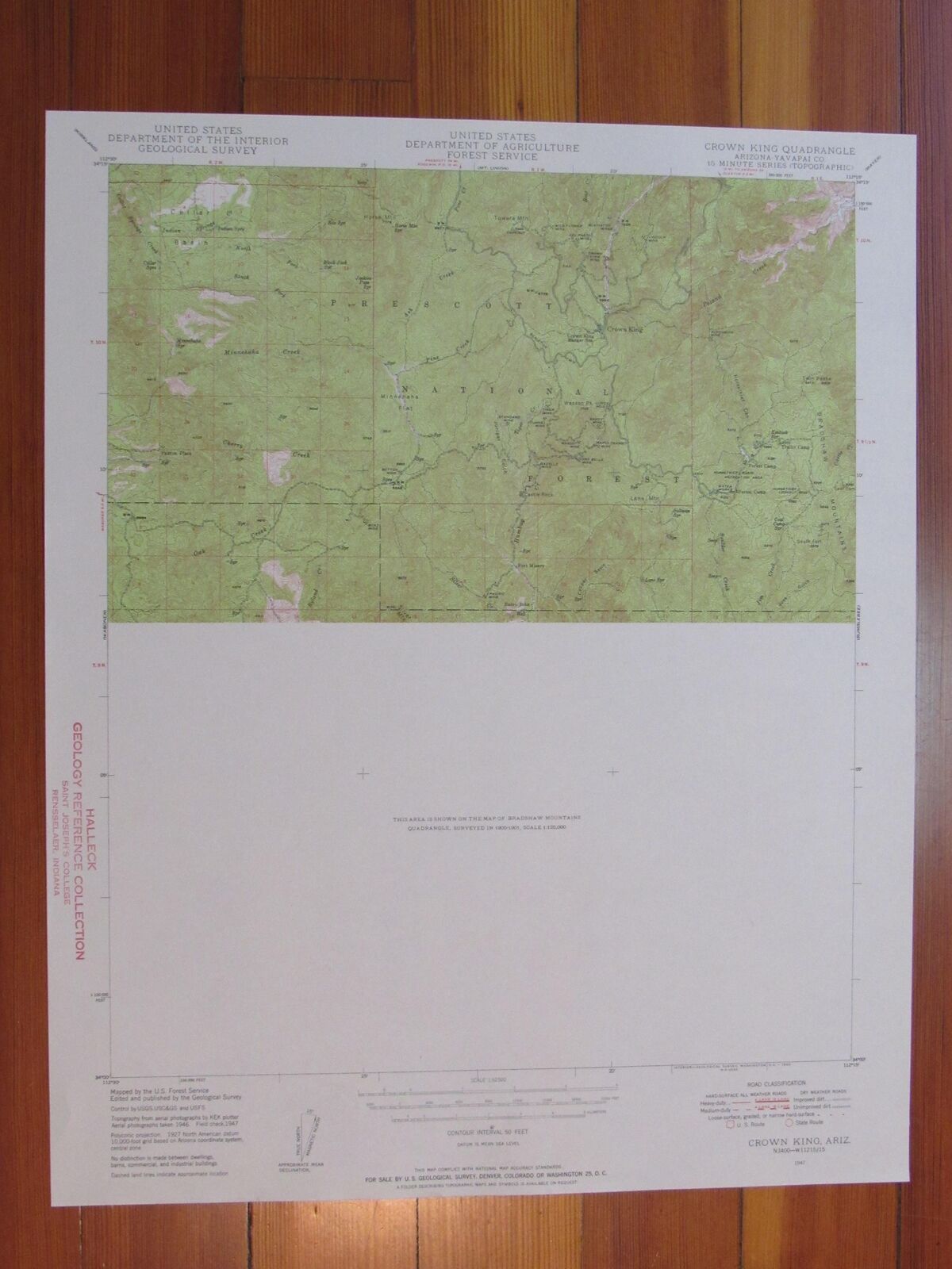 Crown King Arizona 1955 Original Vintage USGS Topo Map (1955) Map