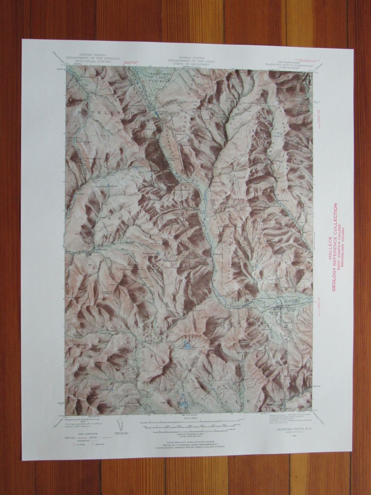 Crawford Notch New Hampshire 1960 Original Vintage USGS Topo Map (1960