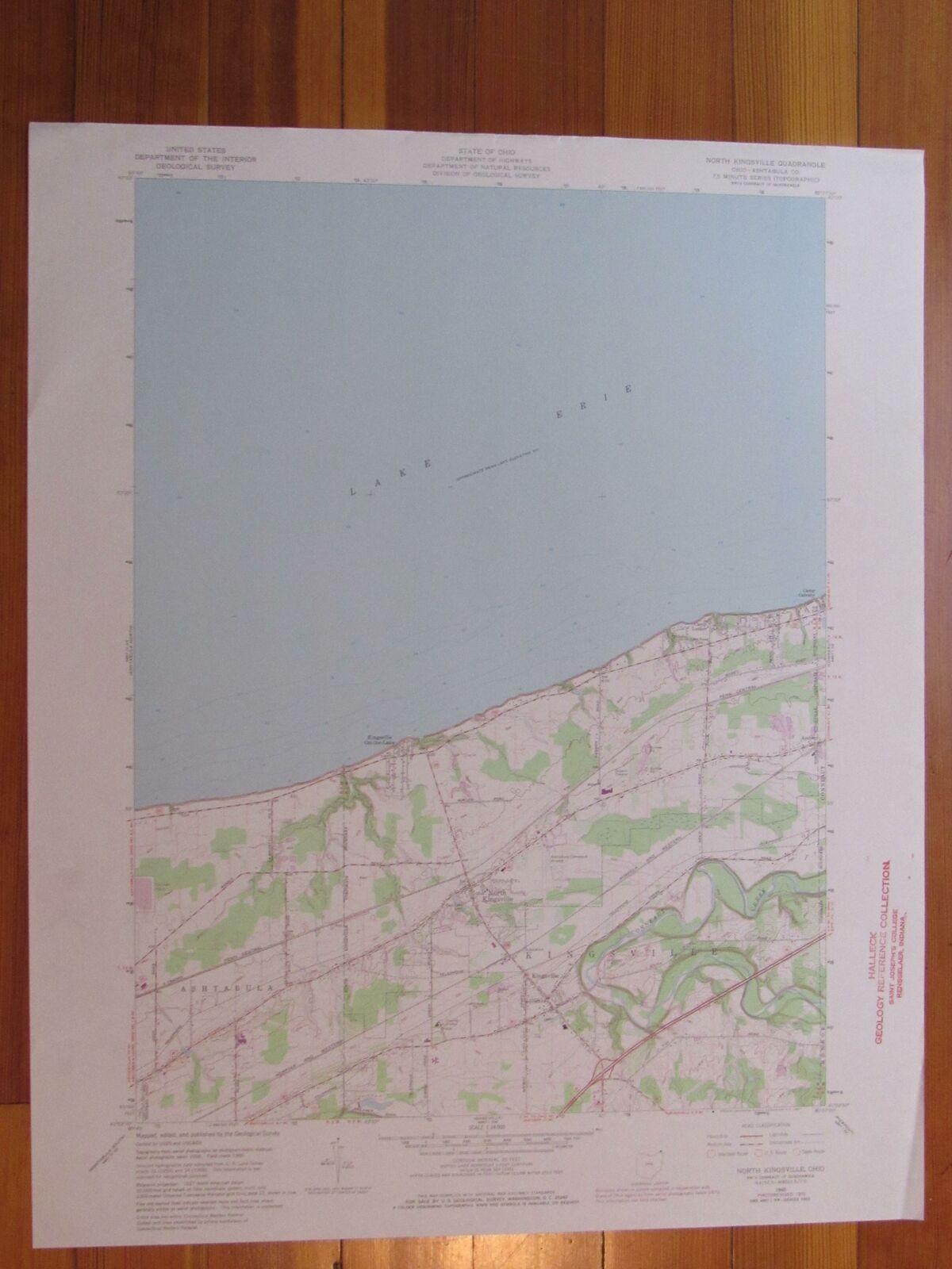 North Kingsville Ohio 1971 Original Vintage USGS Topo Map (1971) Map