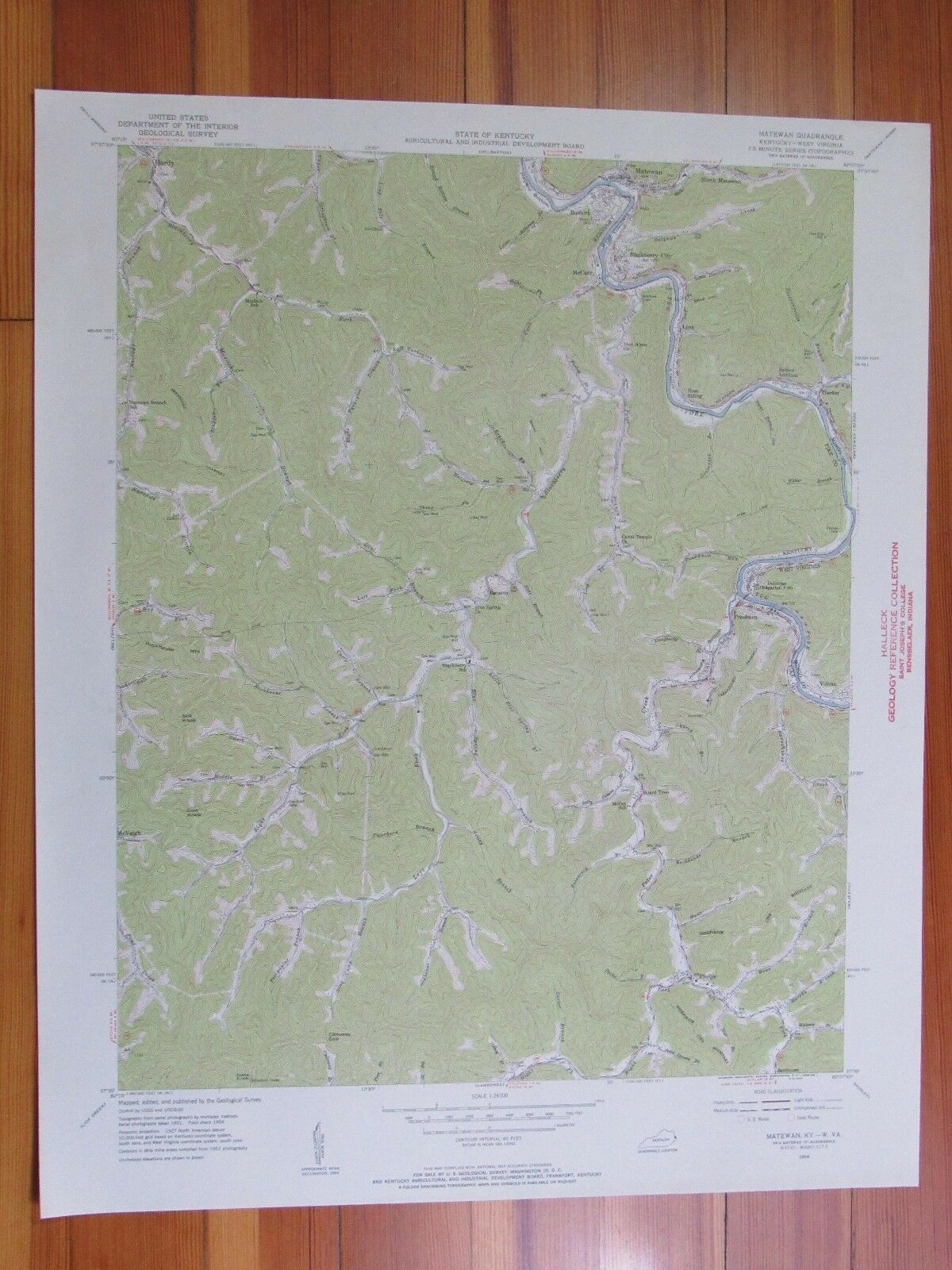 Matewan West Virginia 1955 Original Vintage USGS Topo Map (1955) Map RareMapsandBooks