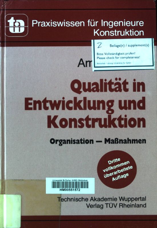 Qualität in Entwicklung und Konstruktion