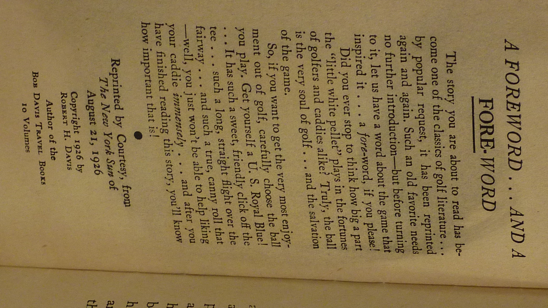 The Way of a Caddie with a Man by Davis, Bob Good Plus Wrappers (1926