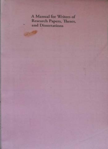 Manual for Writers of Research Papers, Theses and Dissertation, A. Turabian, Kate [Good] [Softcover]