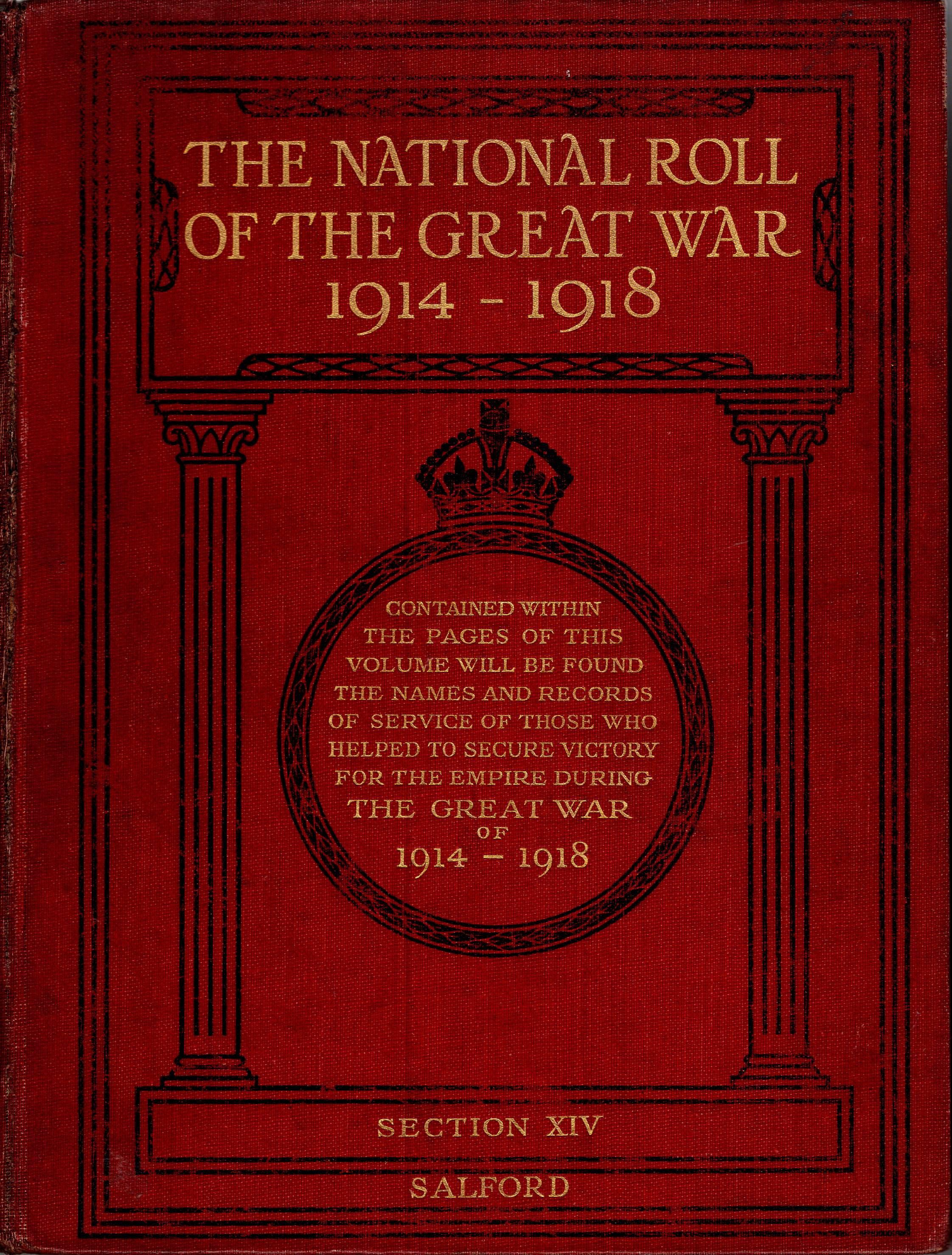 The National Roll Of The Great War 1914 1918 Section Xiv Salford By Very Good Hardcover
