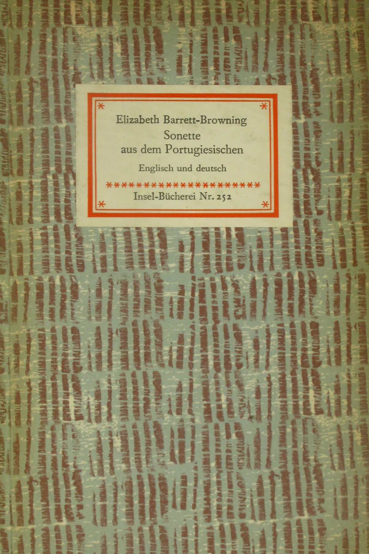 Sonette aus dem Portugiesischen. Englisch und Deutsch., - Barrett-Browning, Elizabeth