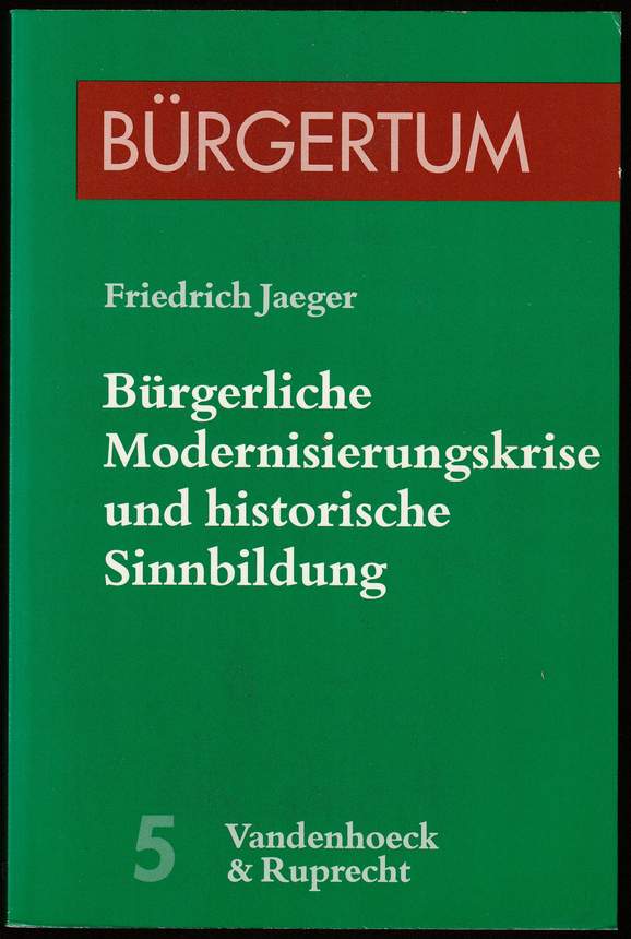 Bürgerliche Modernisierungskrise und historische Sinnbildung. Kulturgeschichte bei Droysen, Burckhardt und Max Weber. - Jaeger, Friedrich