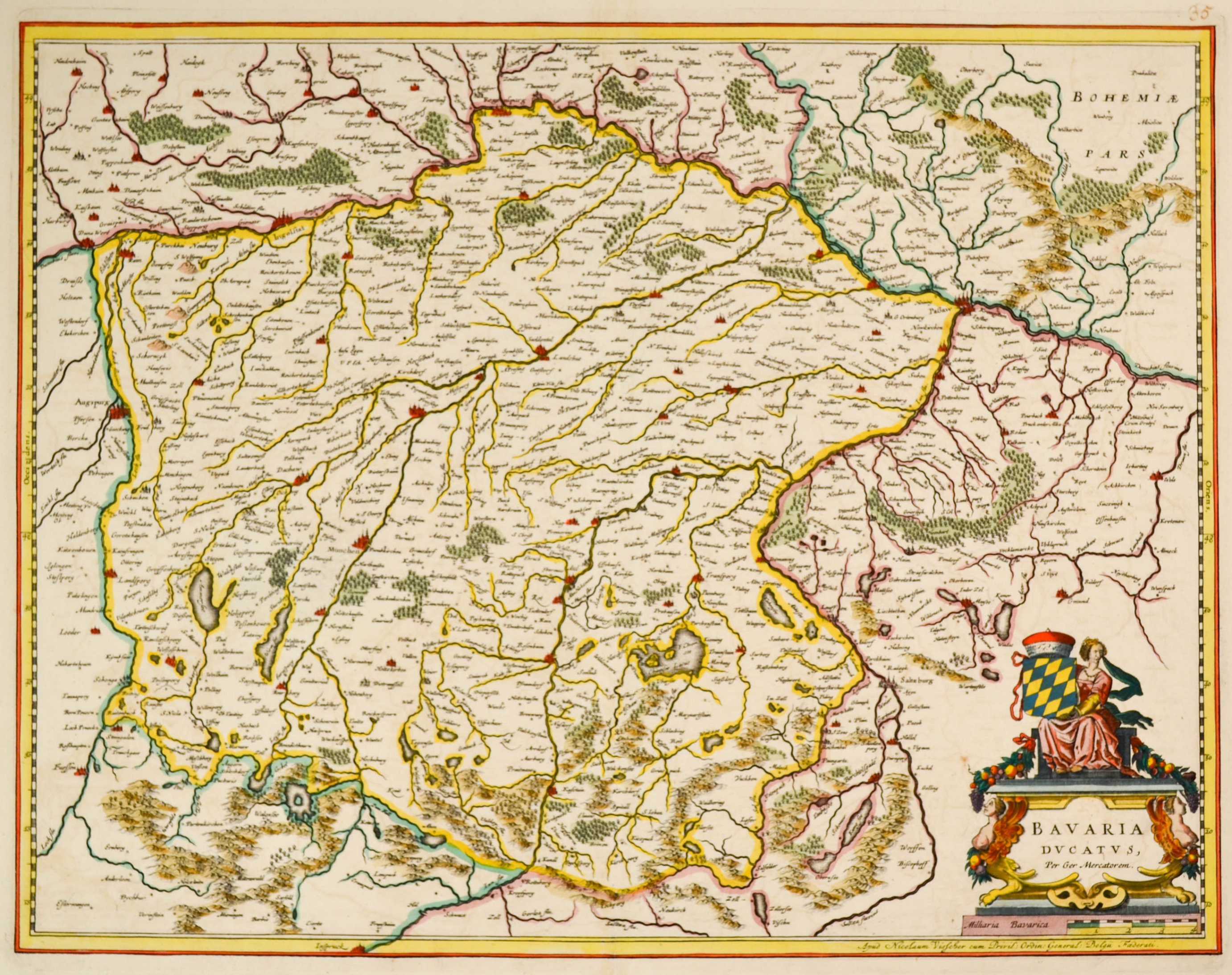 OBERBAYERN. - Karte. "Bavaria Ducatus".: Art / Print / Poster  Peter Bierl Buch 