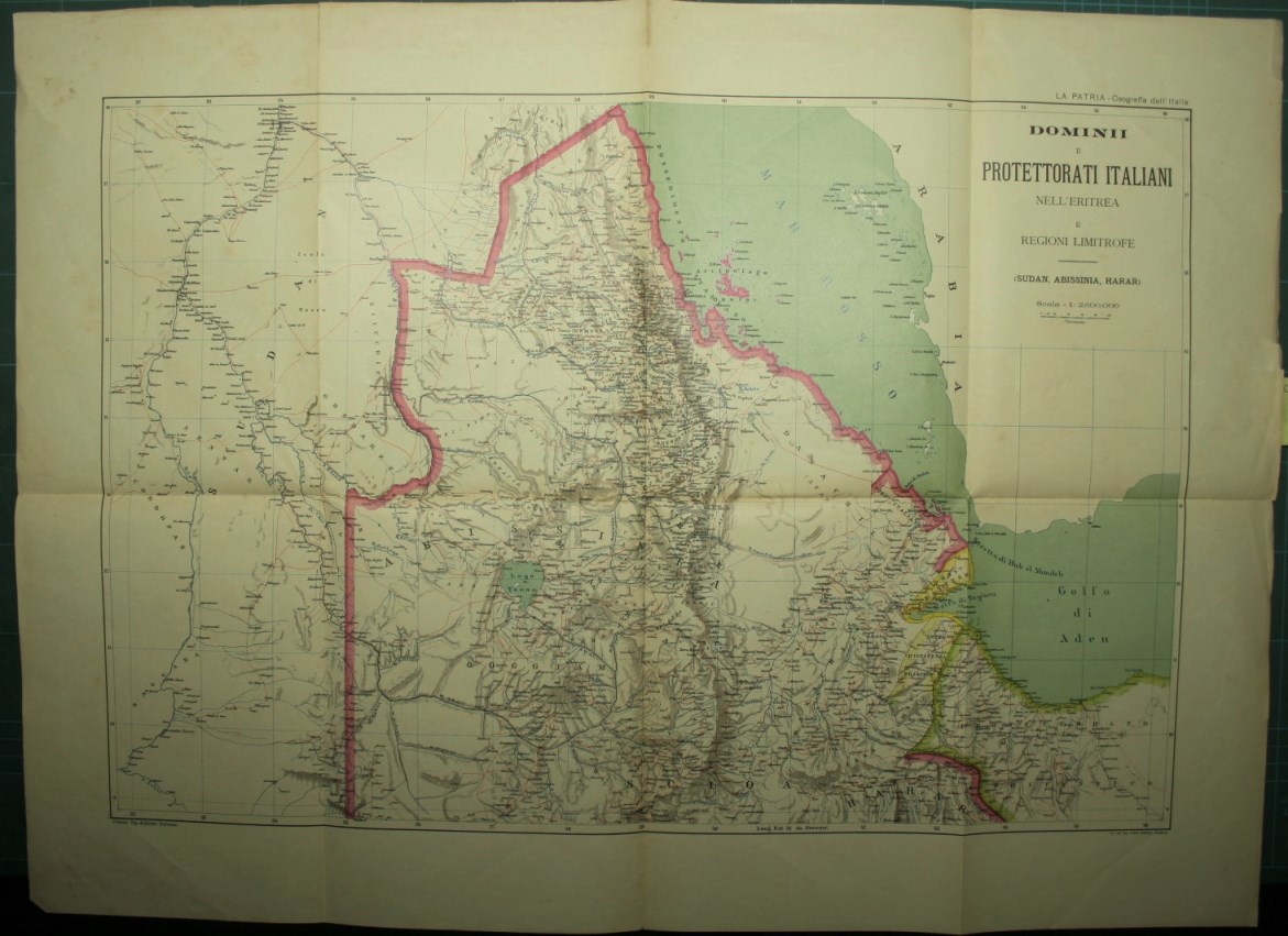 Abebooks Domini e protettorati italiani nell'Eritrea e regioni limitrofe (Sudan Abissinia Harar). Scala 1:2.600.000