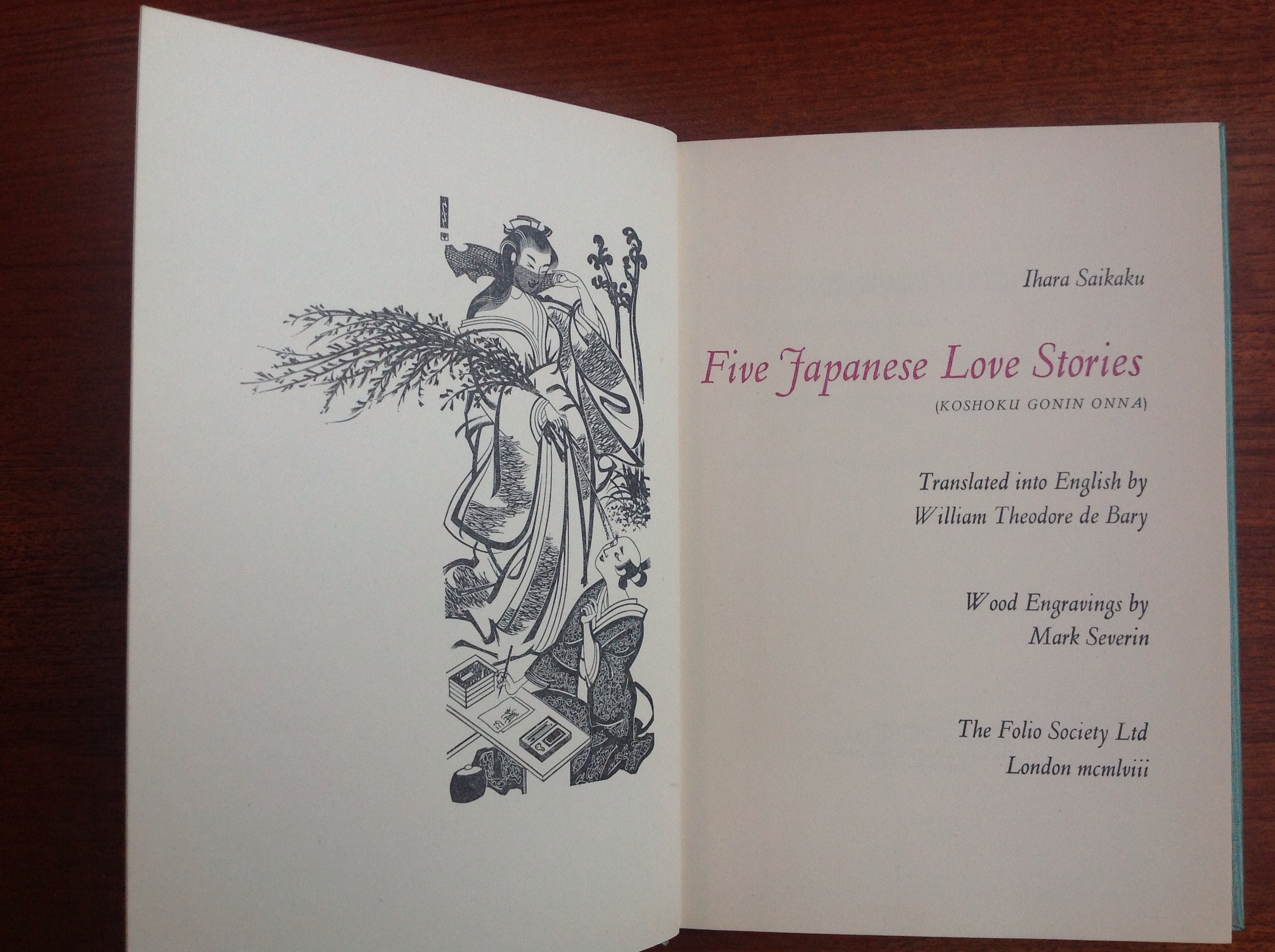 FIVE JAPANESE LOVE STORIES (KOSHOKU GONIN ONNA) - TRANSLATED INTO
