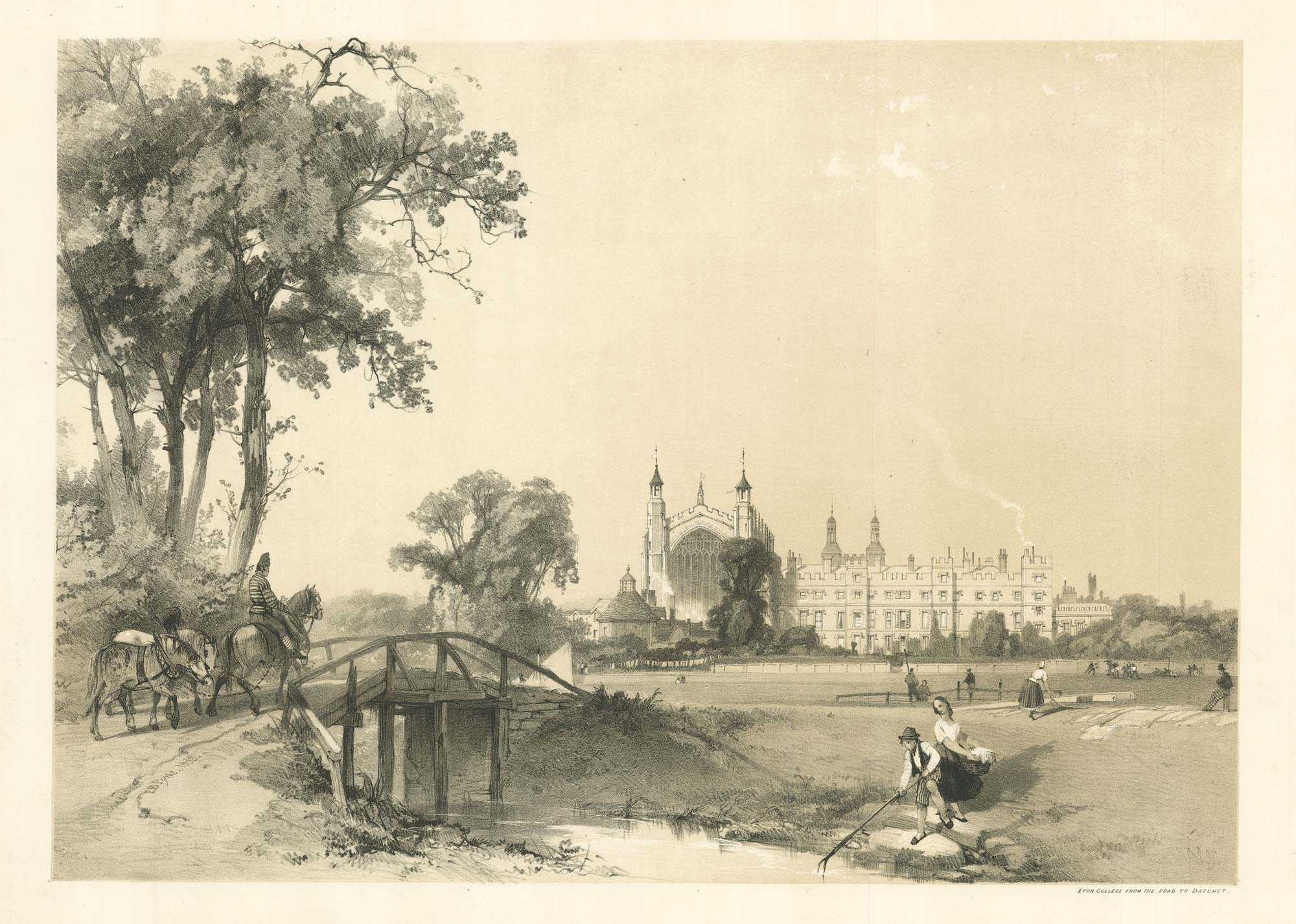 Eton College From The Road To Datchet. by PYNE, James Baker. Art