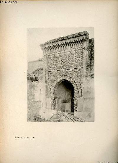 Porte de Sidi Bou Medine Tlemcen - Une photogravure en monochrome extraite de la revue mensuelle L'Algérie artistique et pittoresque (vers 1890). Col