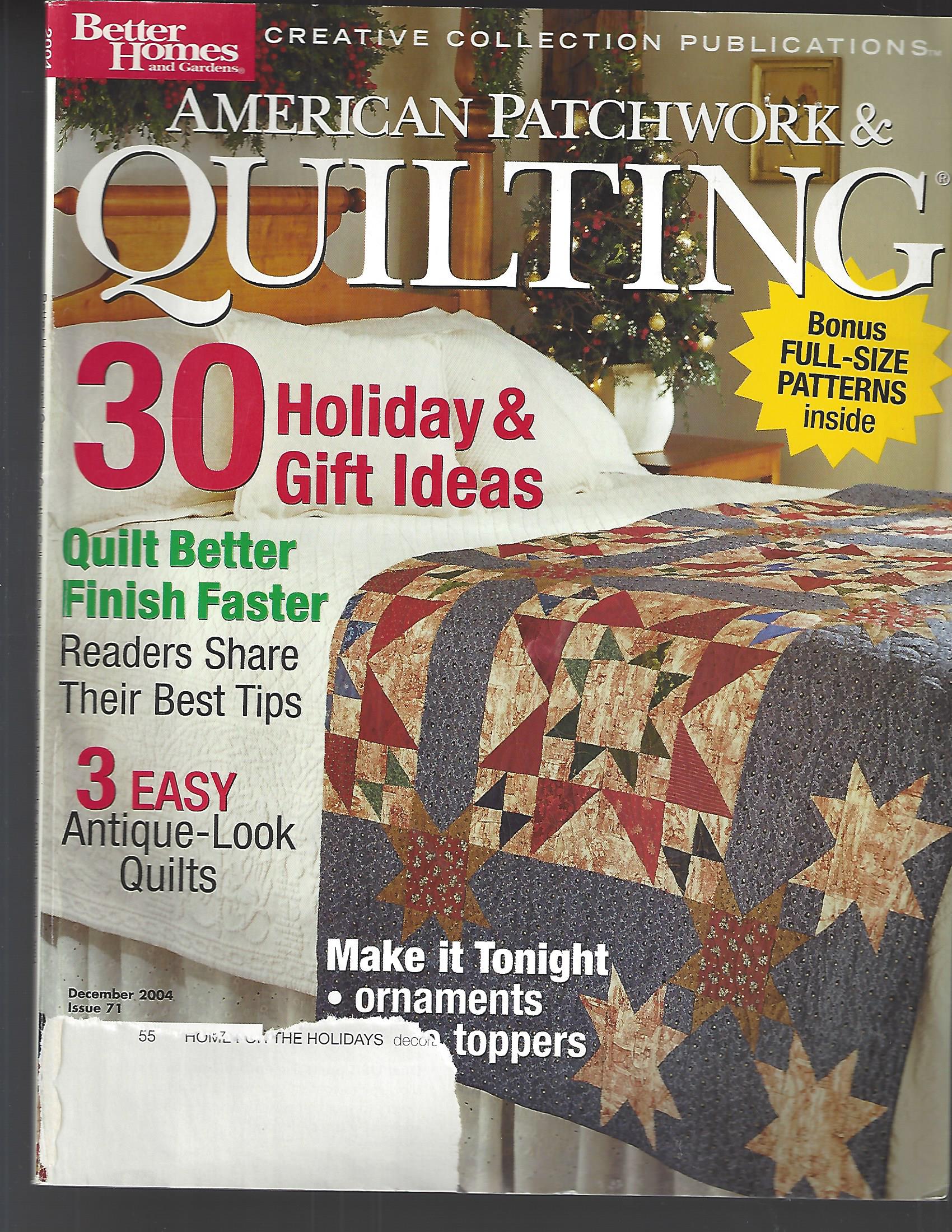 AMERICAN PATCHWORK & QUILTING Magazine December 2004 Volume 12 No. 6