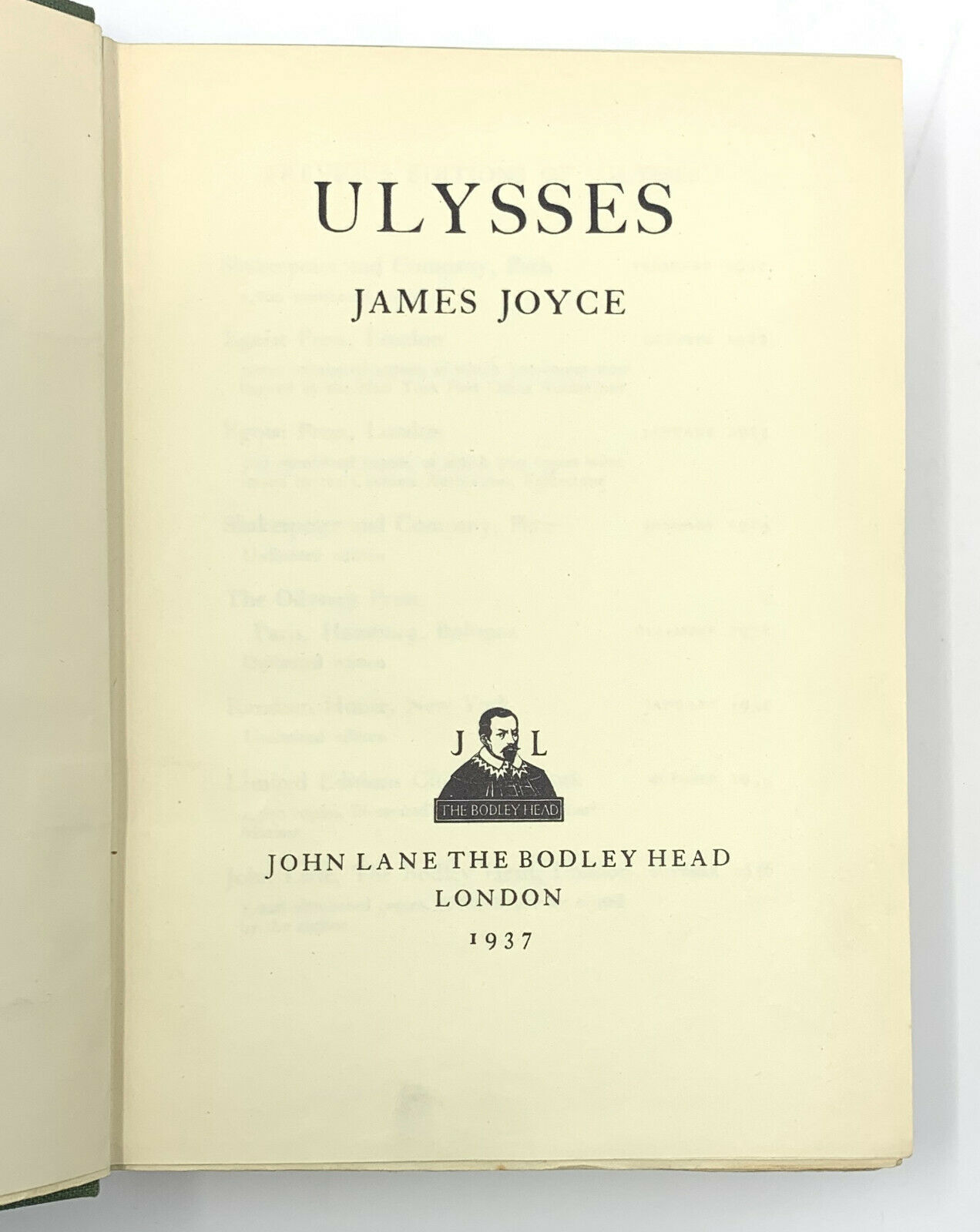 Ulysses James Joyce First Edition Rare Book