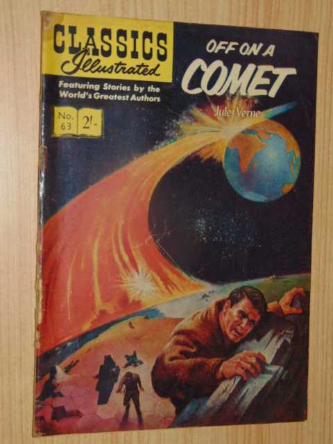Classics Illustrated #63 British Edition 1960s Off On A Comet Jules Verne 