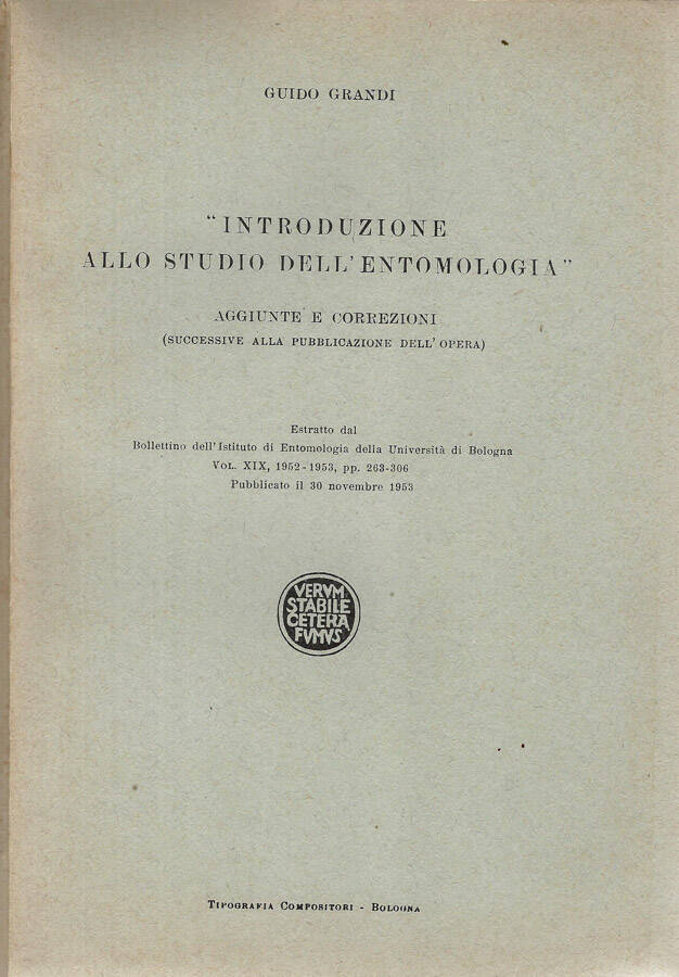 Introduzione Allo Studio Di Una Scienza Introduzione allo studio dell'Entomologia Aggiunte e correzioni