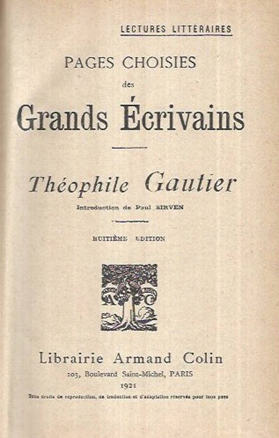 Pages choisies des Grands Écrivains - Theophile Gautier