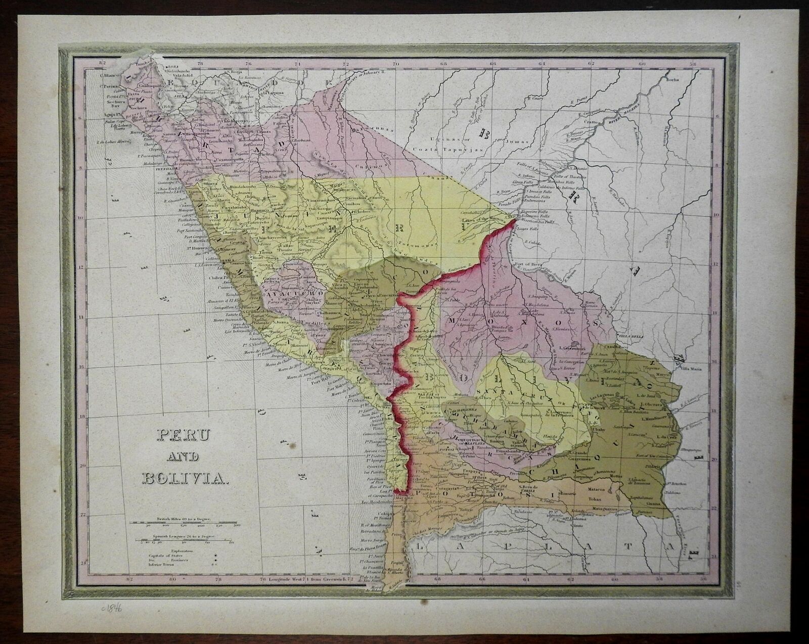 Peru Bolivia Lima La Paz Andes Mountains Amazon River 1846 Mitchell Map 1846 Karte Raremapsandbooks Peru Bolivia Lima La Paz Andes Mountains Amazon River 1846 Mitchell Map 1846 Karte Raremapsandbooks