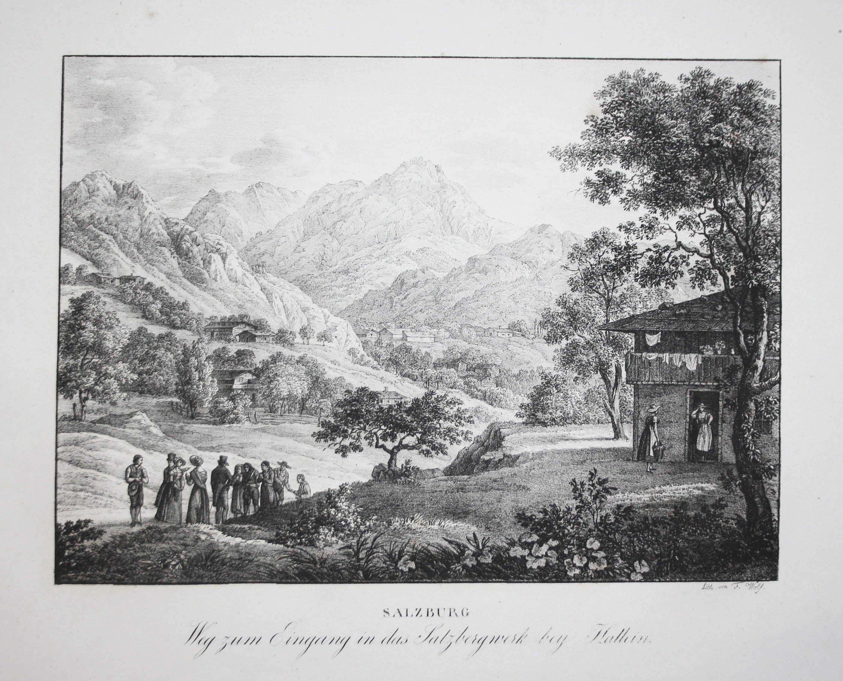 Salzburg Weg Zum Eingang In Das Salzbergwerk Bey Hallein Hallein B Salzburg Bergbau Salzbergwerk Durrnberg Hallstatt Osterreich Austria Ansicht Von Kunike Adolf Friedrich 1777 1838 Und F Wolf 1826 Kunst Nbsp Nbsp Grafik Nbsp Nbsp