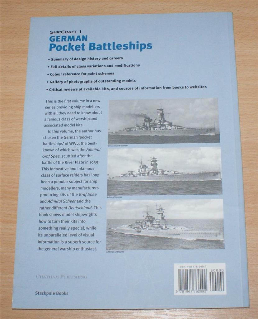 German Pocket Battleships ShipCraft 1 by Roger Chesneau Fine Softcover (2004) First Edition