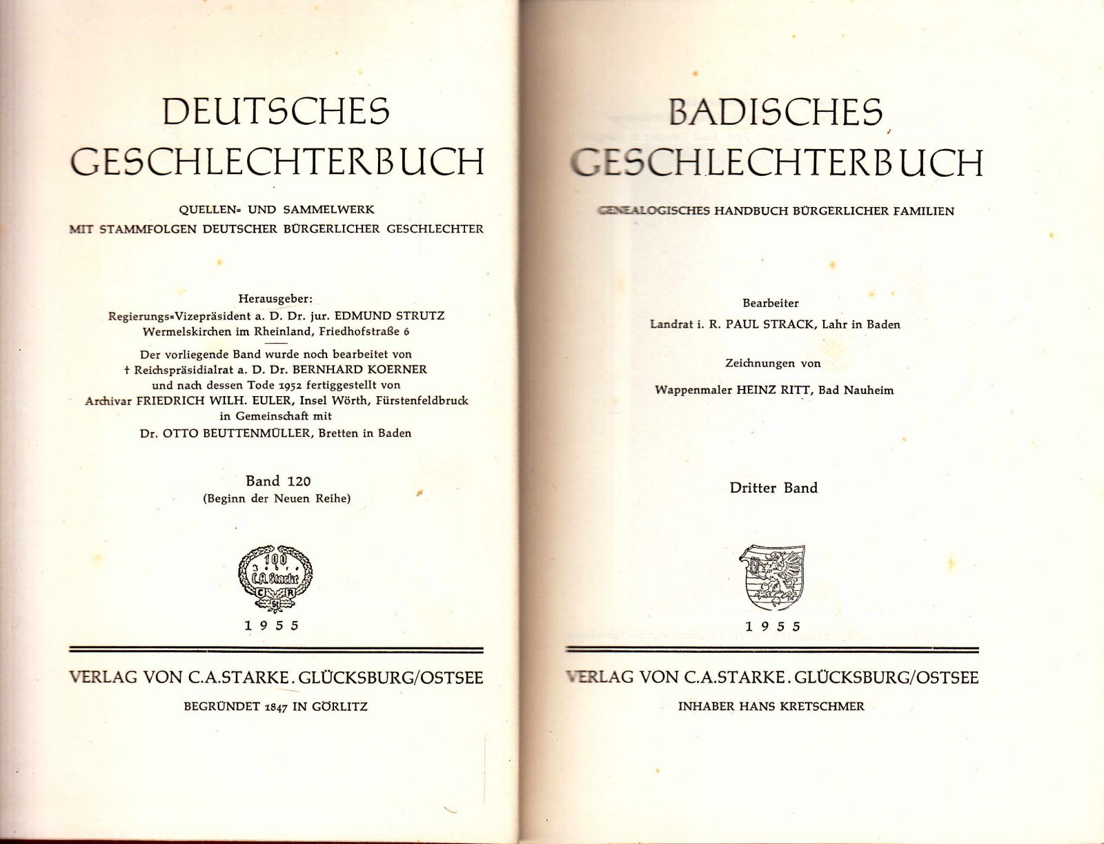 Badisches Geschlechterbuch. Genealogisches Handbuch bürgerlicher