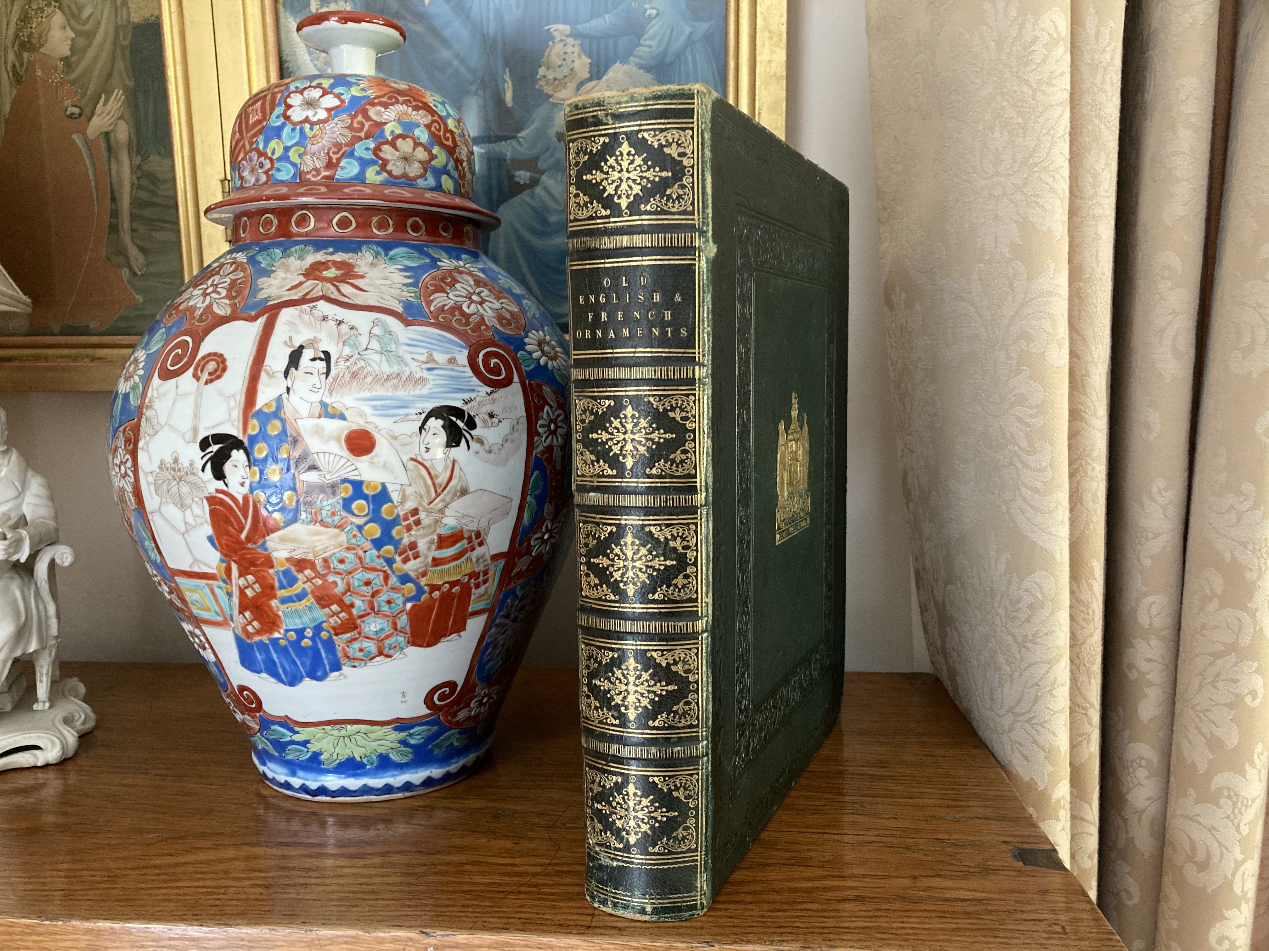Old English and French Ornaments; 244 Designs, on 105 Plates, of Elaborate Examples of Hall Glasses, Picture Frames, Chimney Pieces, Stands for China