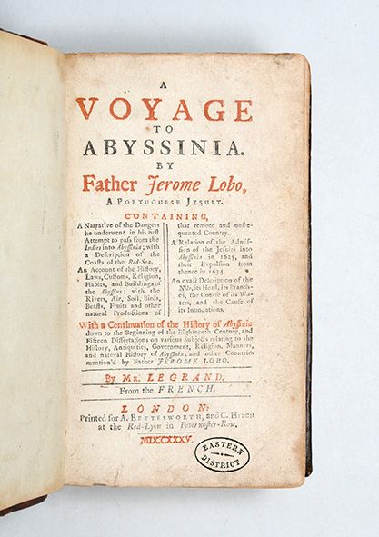 A Voyage to Abyssinia by Father Jerome Lobo, a Portuguese Jesuit. - JOHNSON, Samuel (trans.); LOBO, Jerónimo.