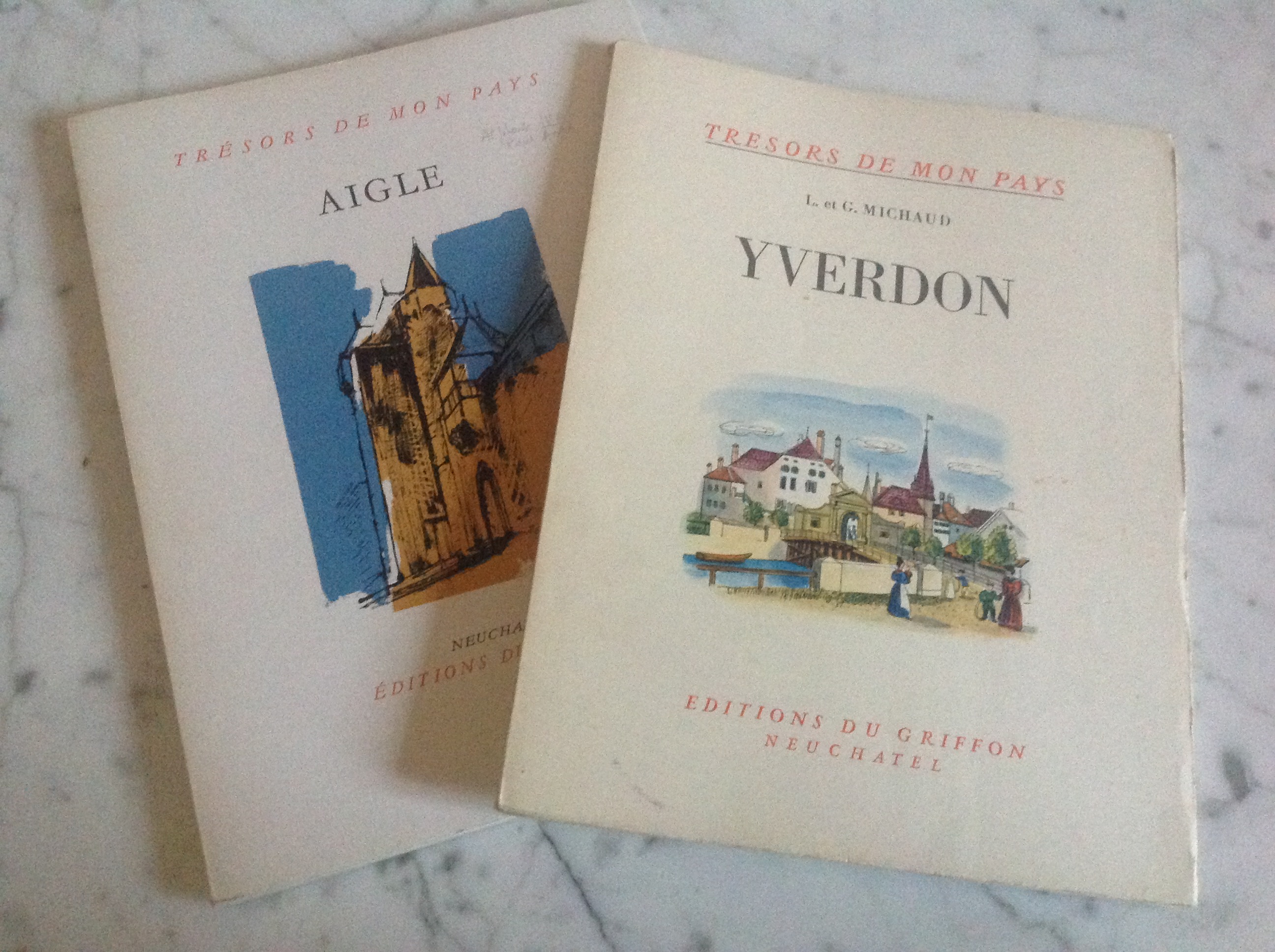 YVERDON - AIGLE " les TRESORS de mon PAYS " 2 volumes MICHAUD et MEX - Bon Couverture souple (1947) | Lecapricorne
