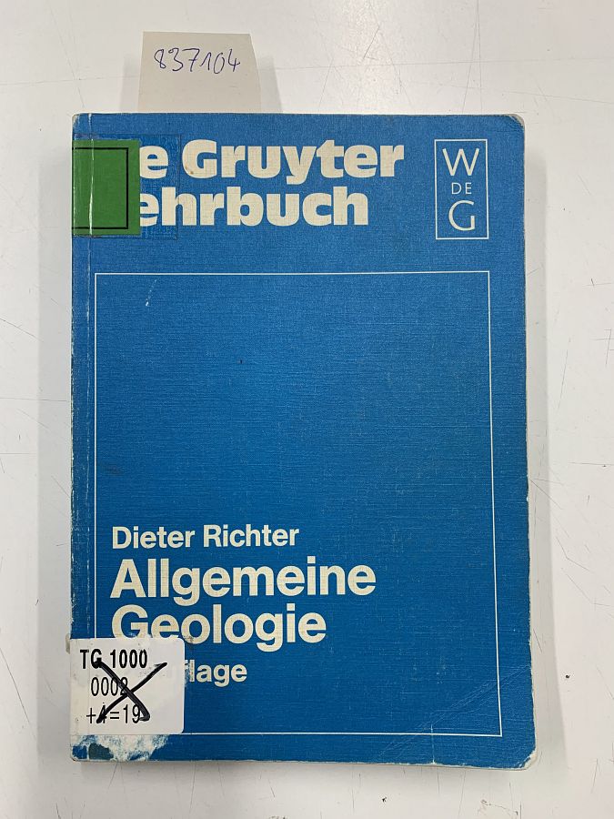 Allgemeine Geologie - Richter, Dieter