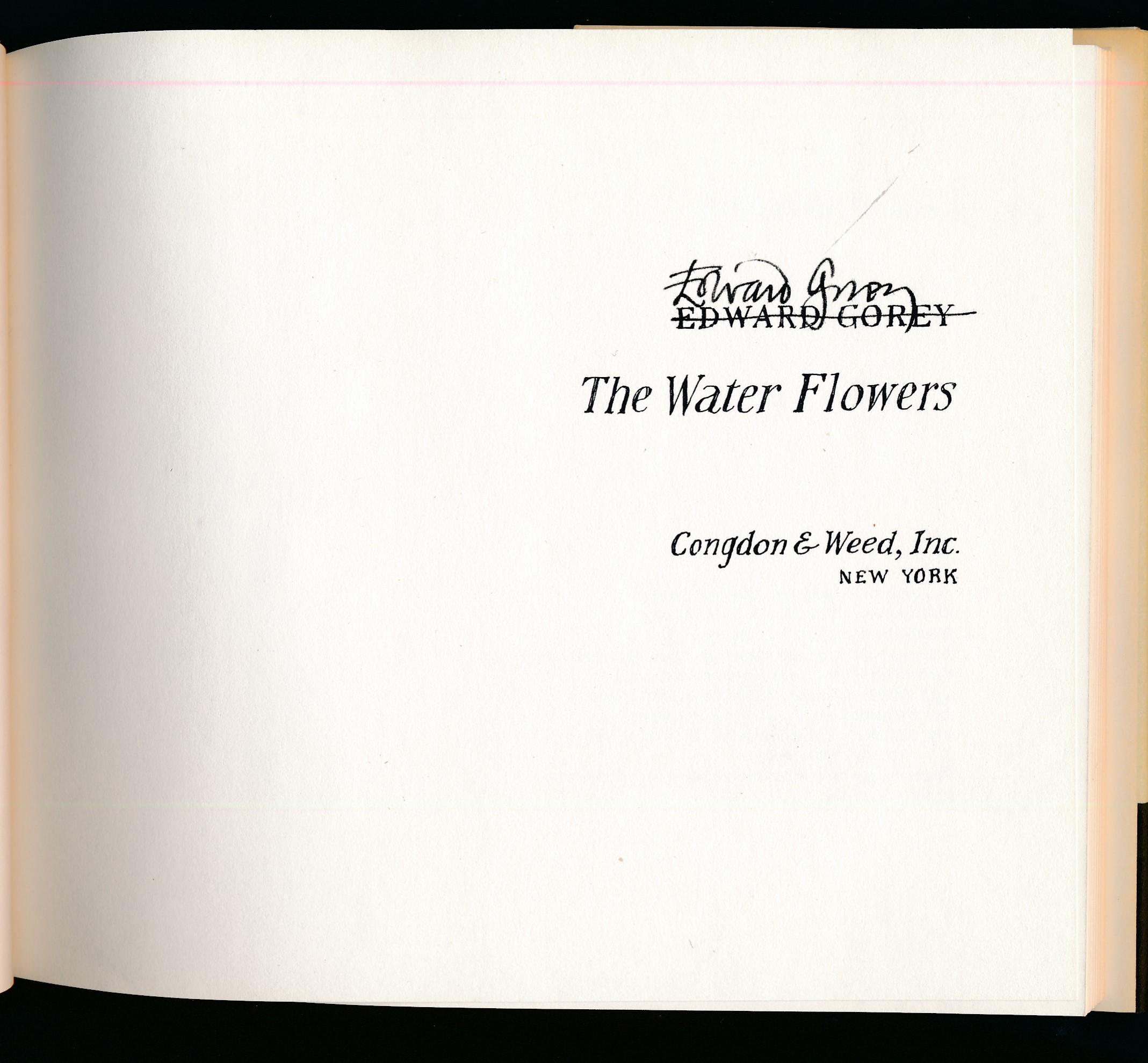 The Water Flowers by Gorey, Edward: Near Fine Hardcover