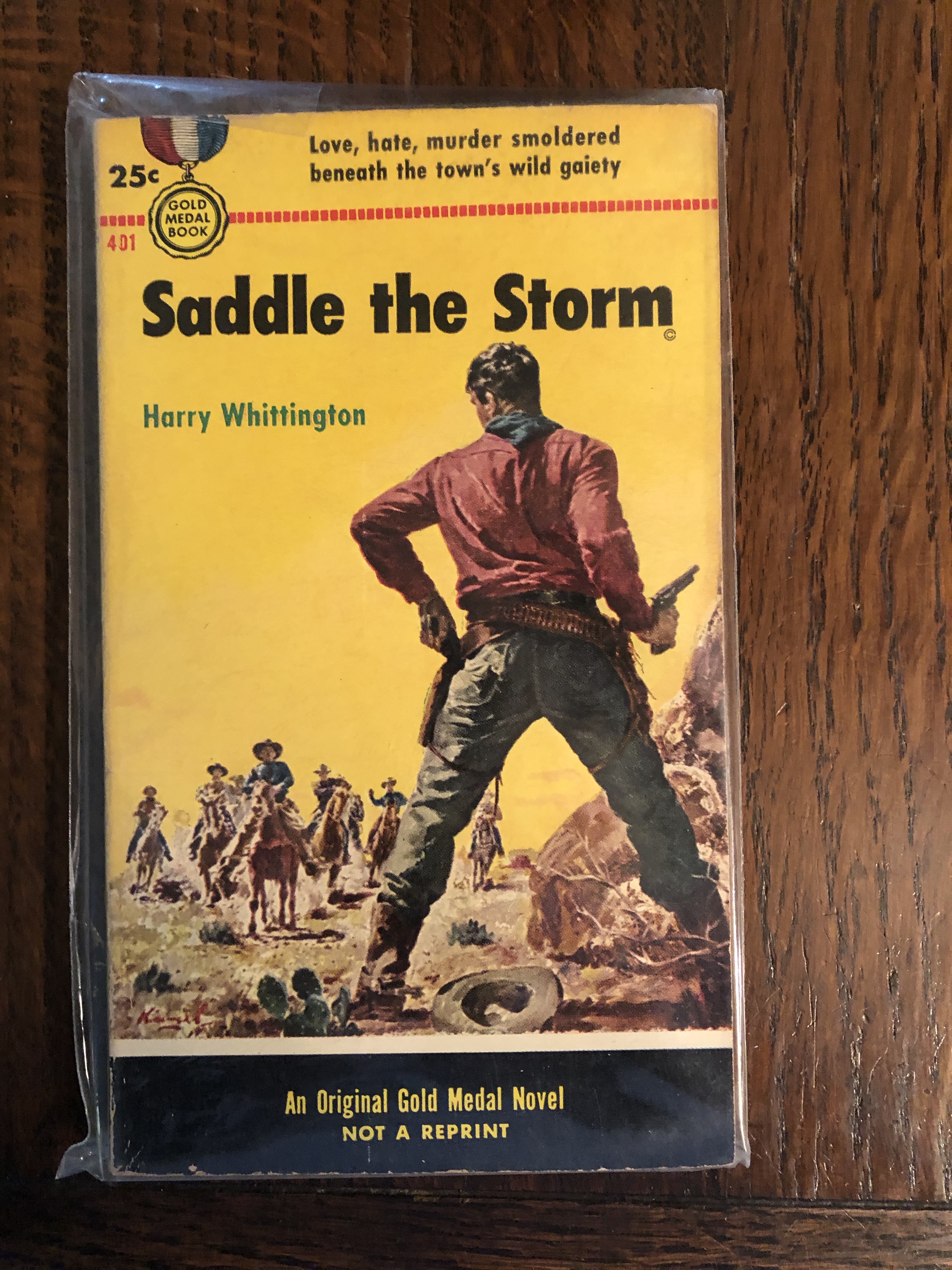 Saddle The Storm By Harry Whittington Near Fine Soft Cover 1954 1st Edition Parrots Roost Vintage Books