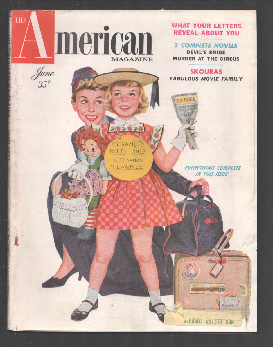 American Magazine 6/1955-J Frederick Smith cover-Paul Gallico pulp fiction-classic car ads-VG [Very Good] [Softcover]