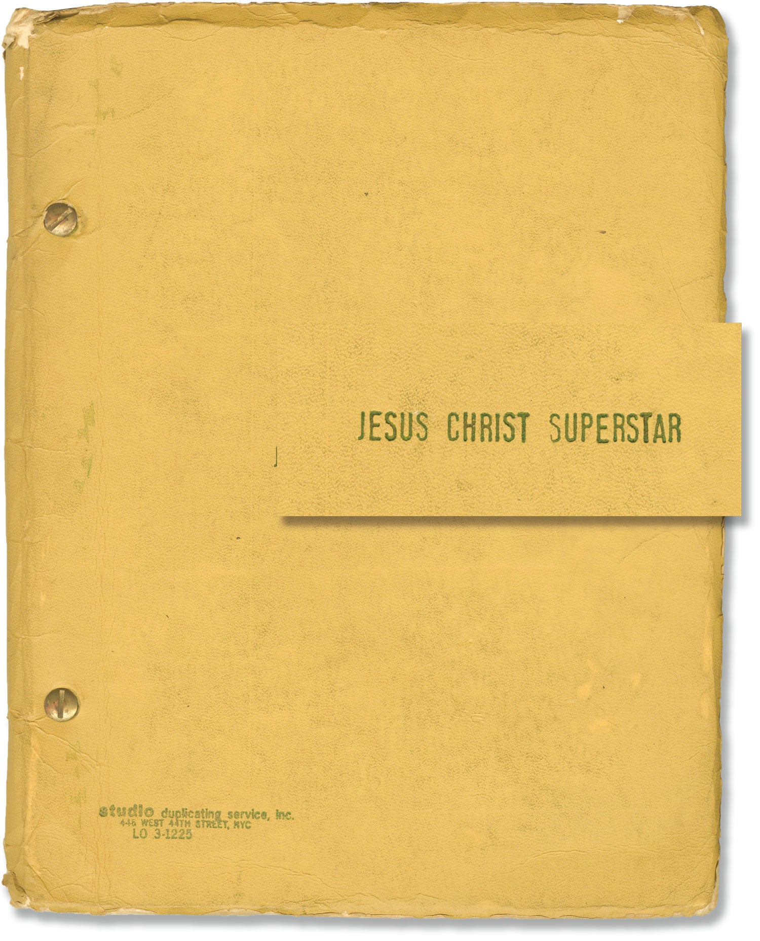 Jesus Christ Superstar (Vintage script for the 1977 Broadway stage musical) Andrew Lloyd Webber (music); Tim Rice (lyrics); William Daniel Grey (dire