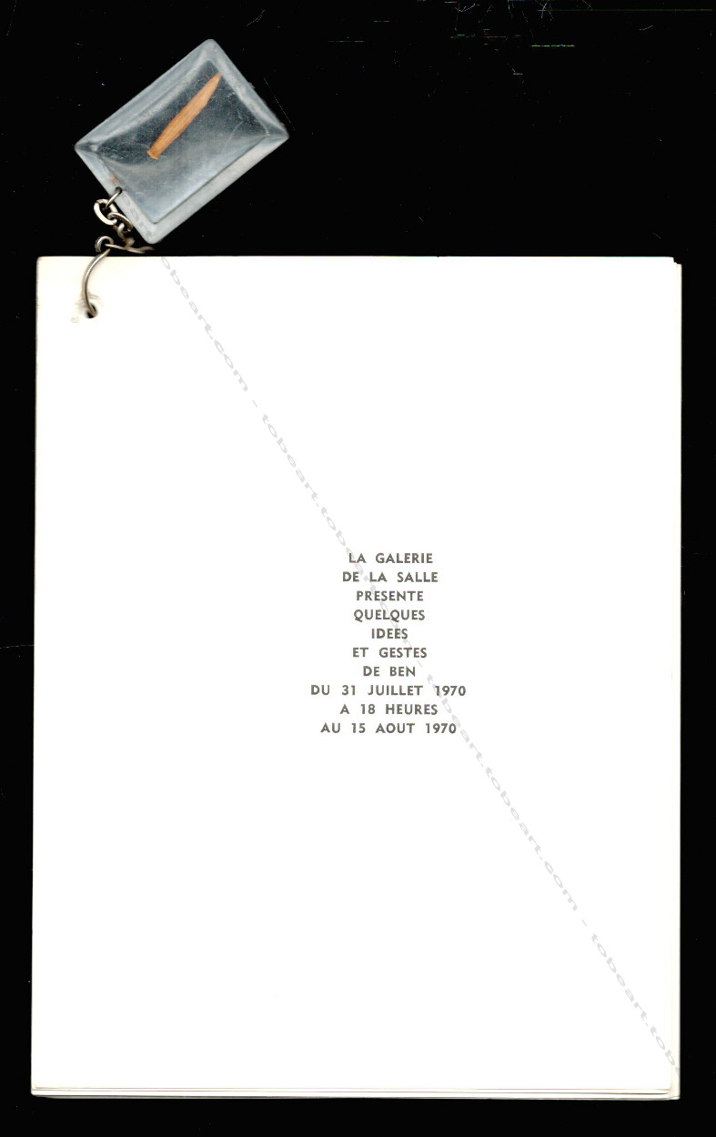 Quelques idées et gestes de BEN. [BEN (Vautier)]. [Très bon] [Couverture souple]